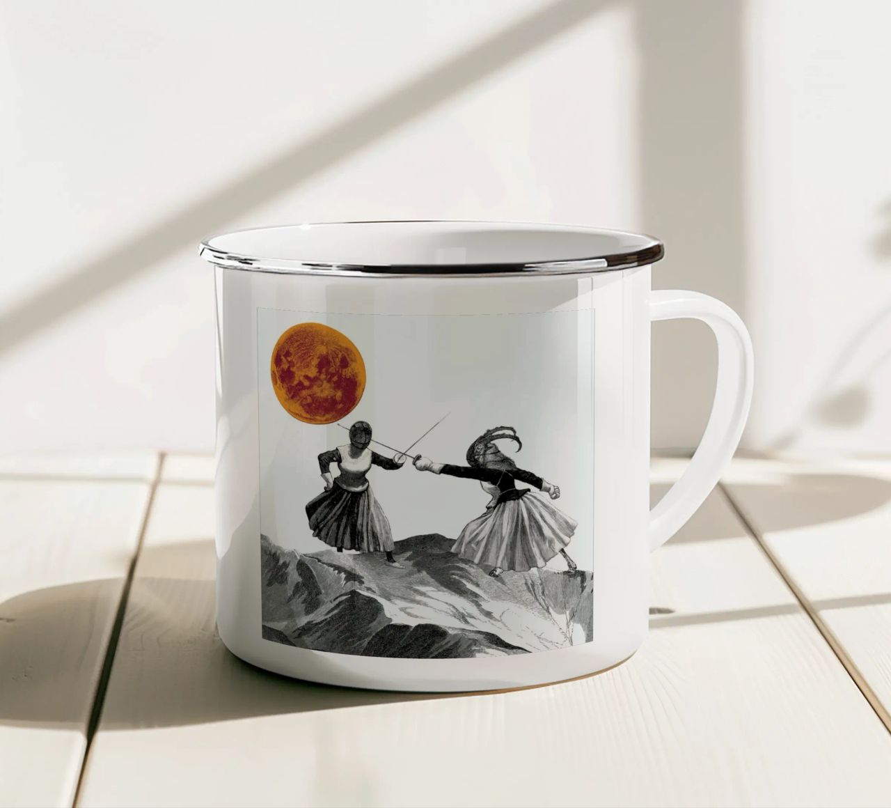 Moon Fencers tazza in smalto da The Gently Unfurling Sneak