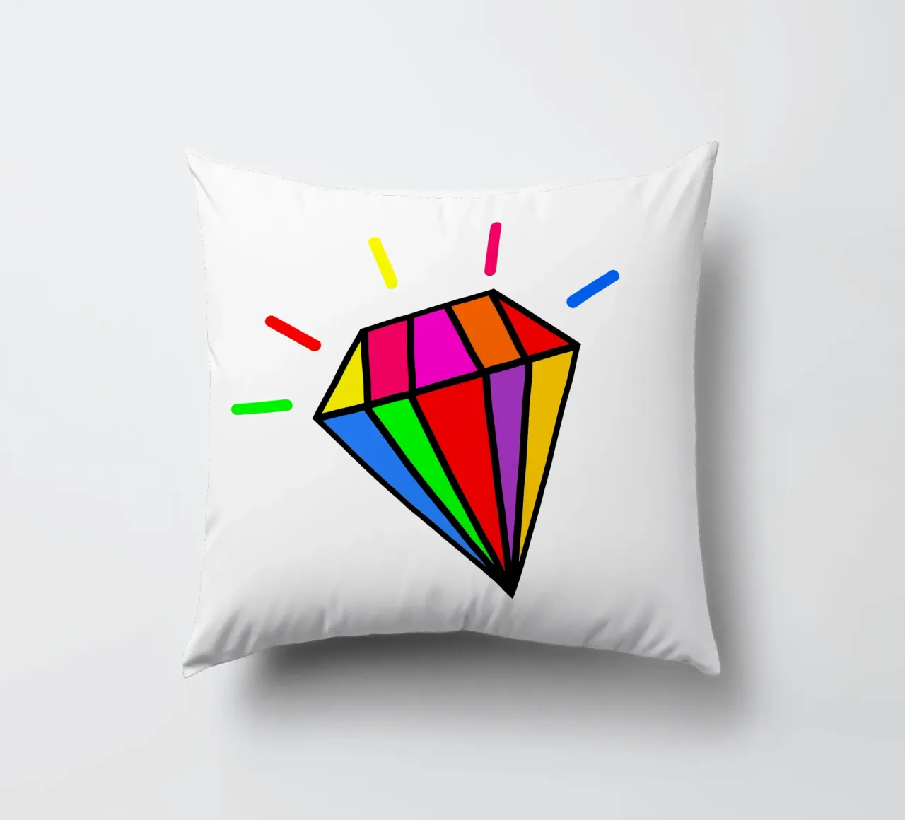 Rainbow colorful diamond cuscino da happieeagle