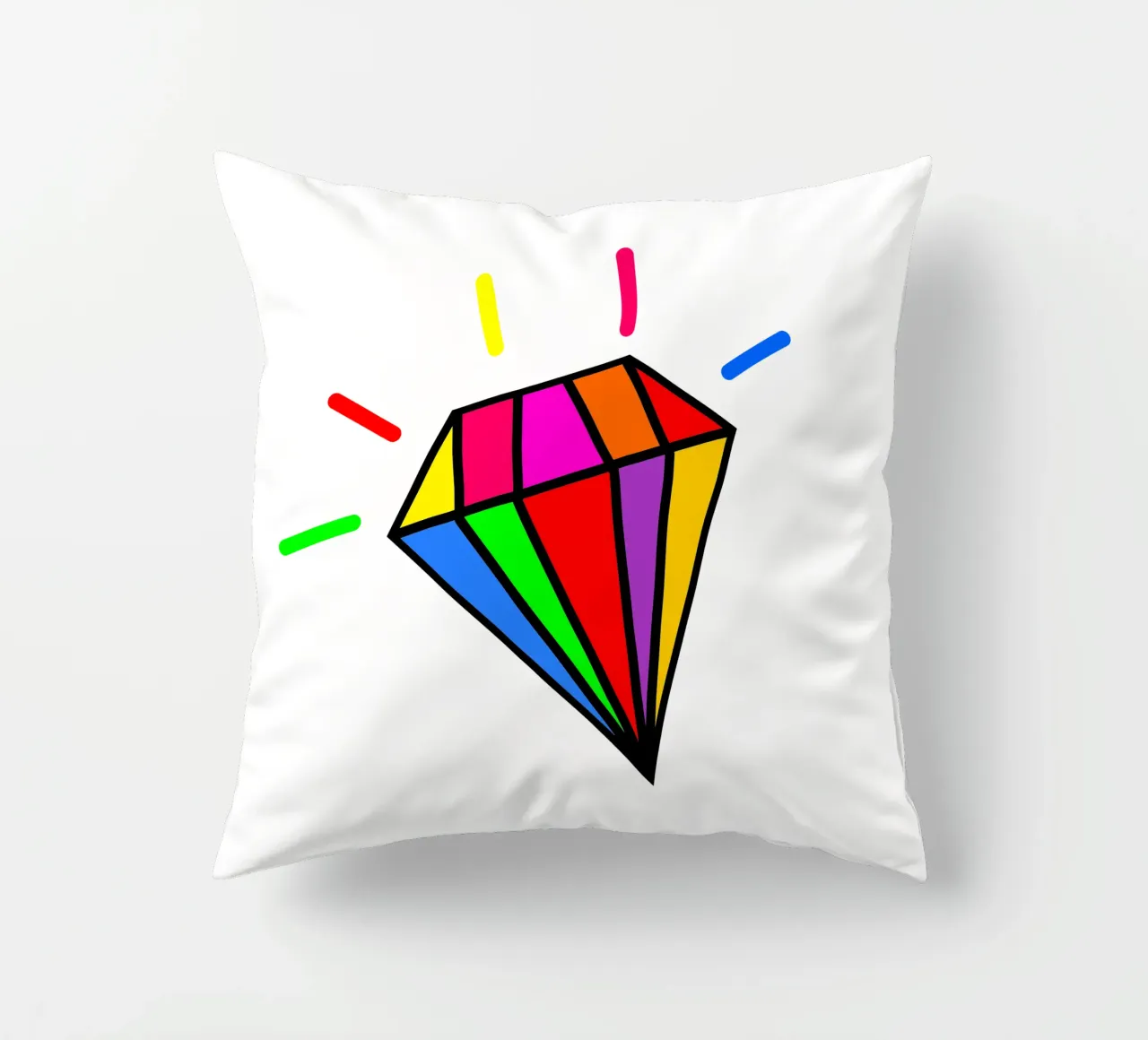 Rainbow colorful diamond cuscino da happieeagle