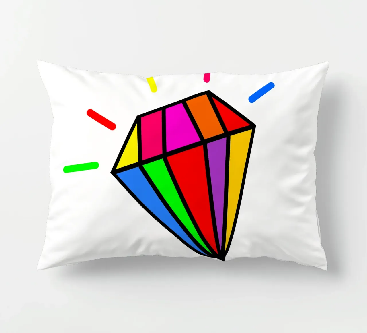 Rainbow colorful diamond cuscino da happieeagle
