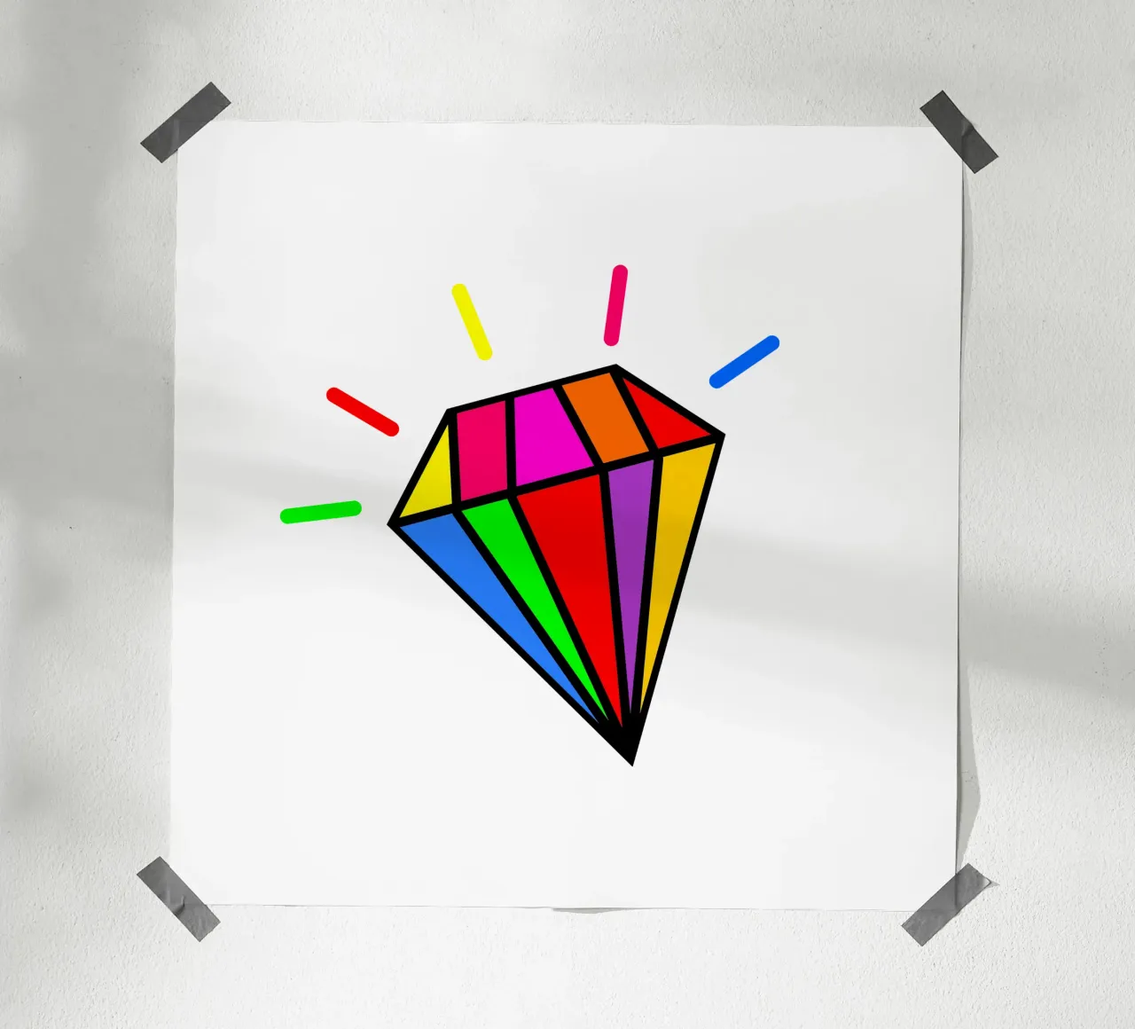 Rainbow colorful diamond carta hahnemühle da happieeagle