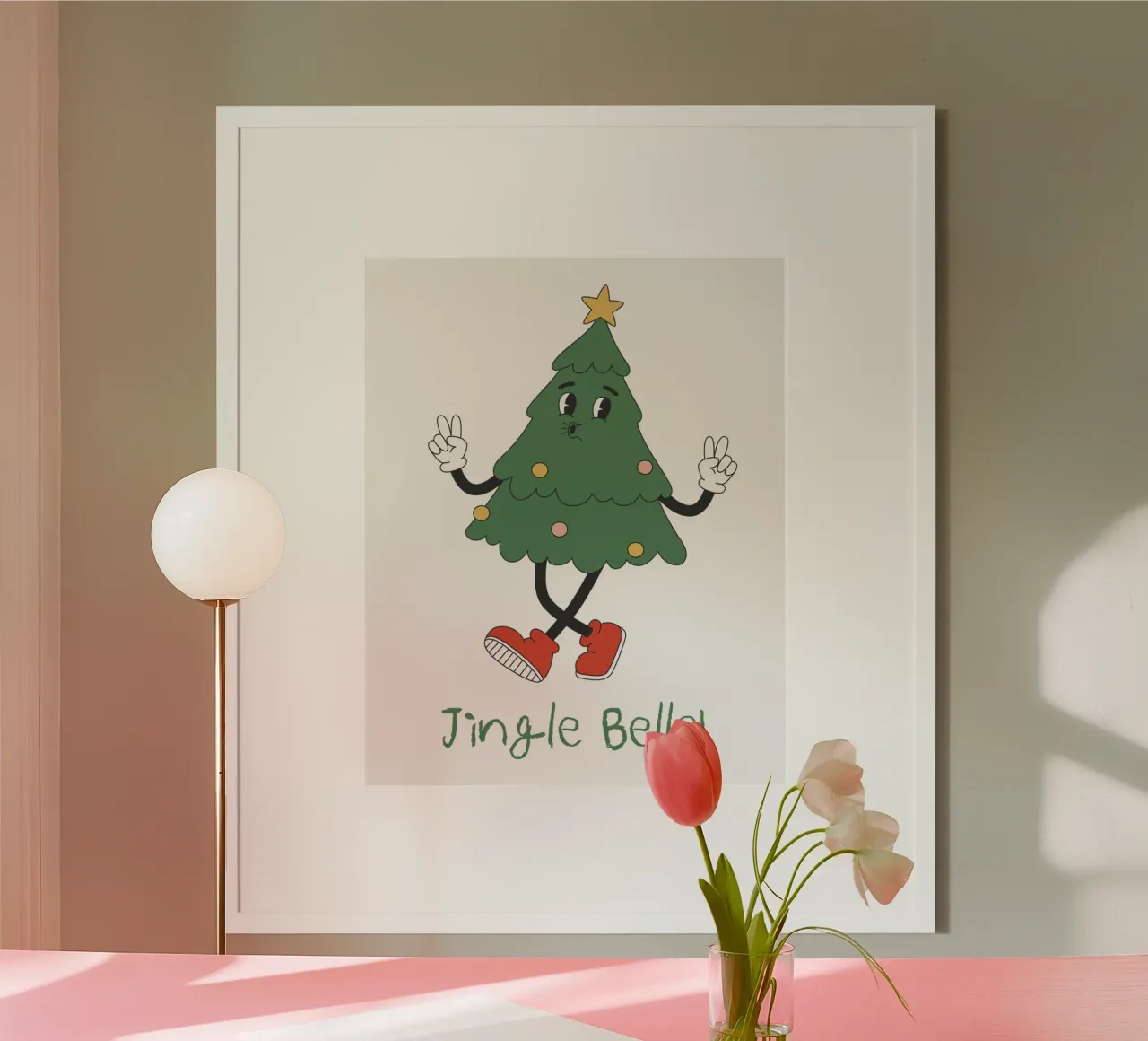 JINGLE BELLS poster con telaio in alluminio da Einfach Uebel