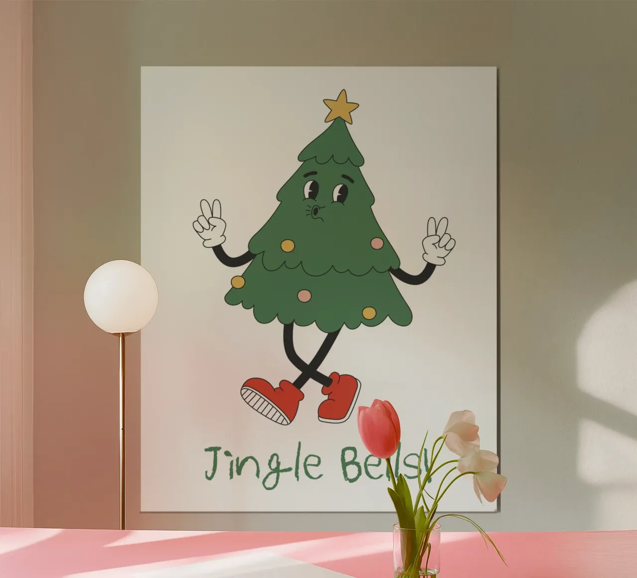 JINGLE BELLS poster con telaio in alluminio da Einfach Uebel