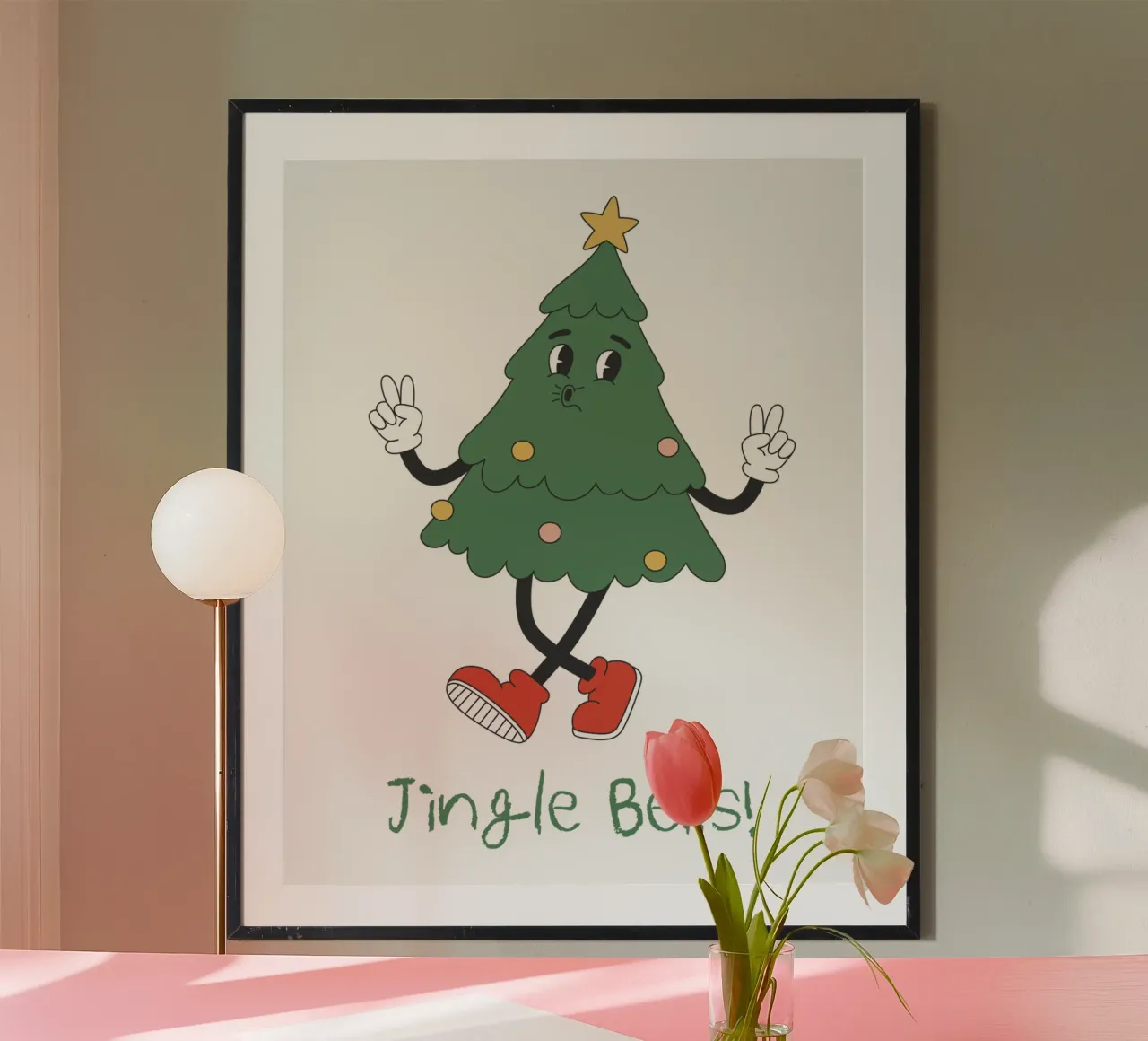 JINGLE BELLS poster con telaio in alluminio da Einfach Uebel