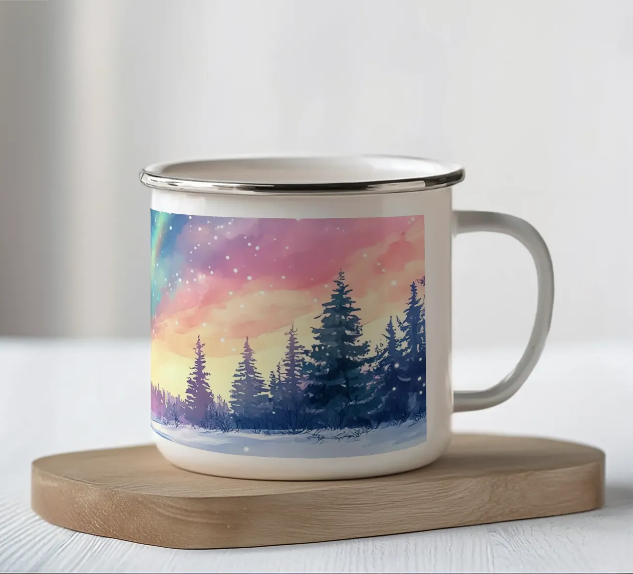 Aurora boreale tazza in smalto da Théïa's Fantasia World