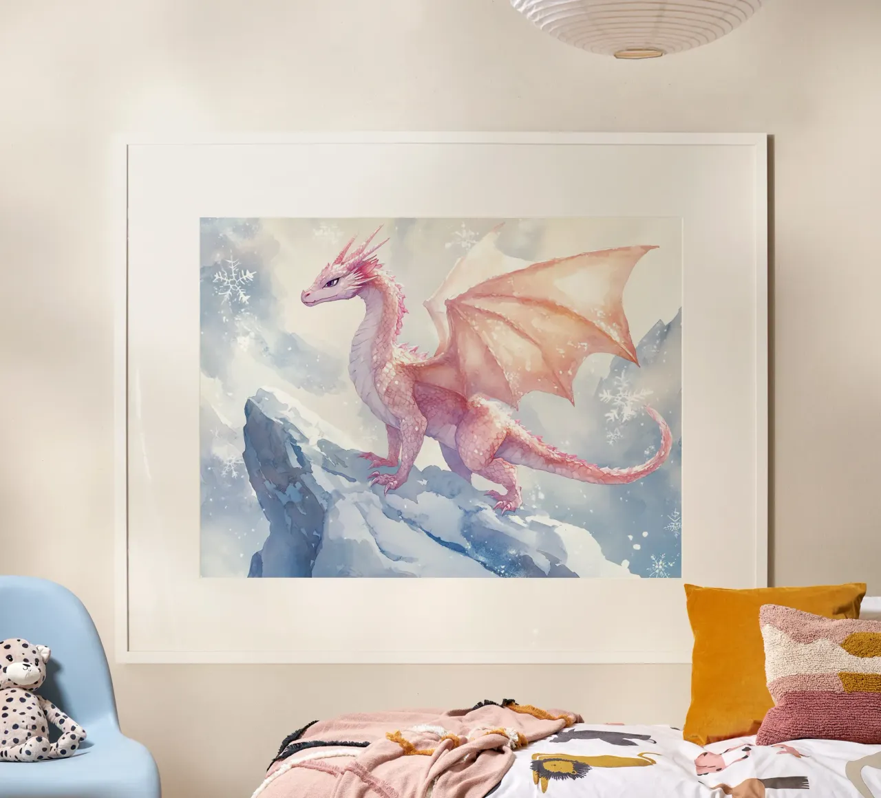 Der Geist des Eisdrachens Poster mit Aluminium Rahmen von Théïa's Fantasia World