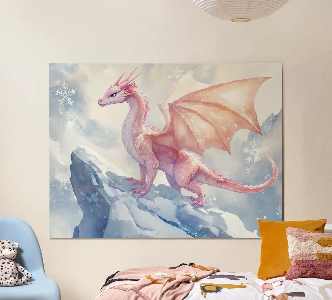 Der Geist des Eisdrachens Poster mit Aluminium Rahmen von Théïa's Fantasia World