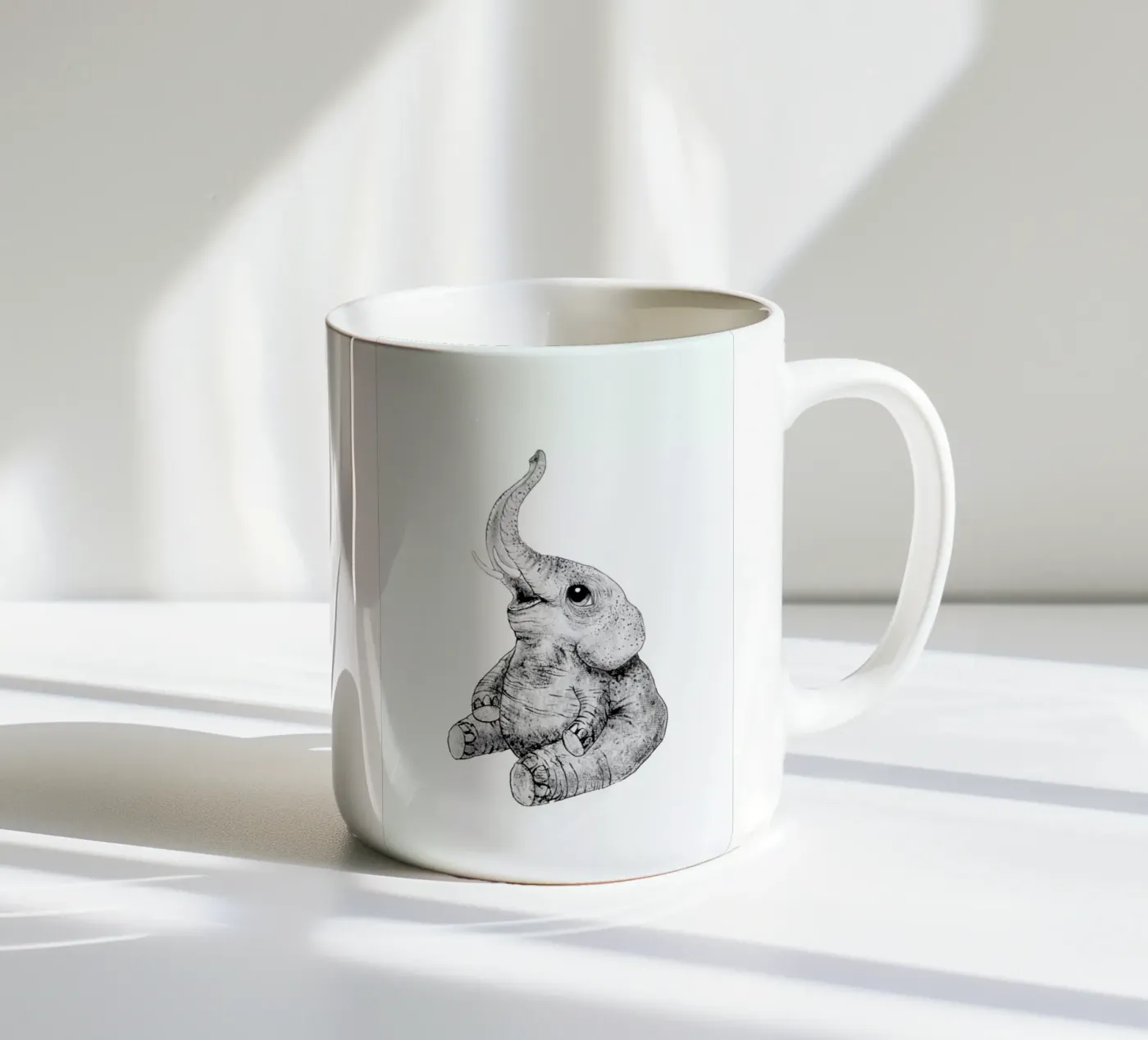 Elephant ceramic mug by Tvinkla