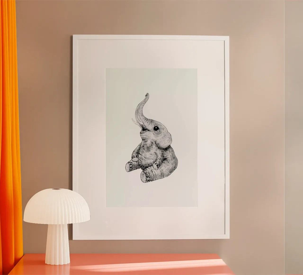 Elephant poster con telaio in alluminio da Tvinkla