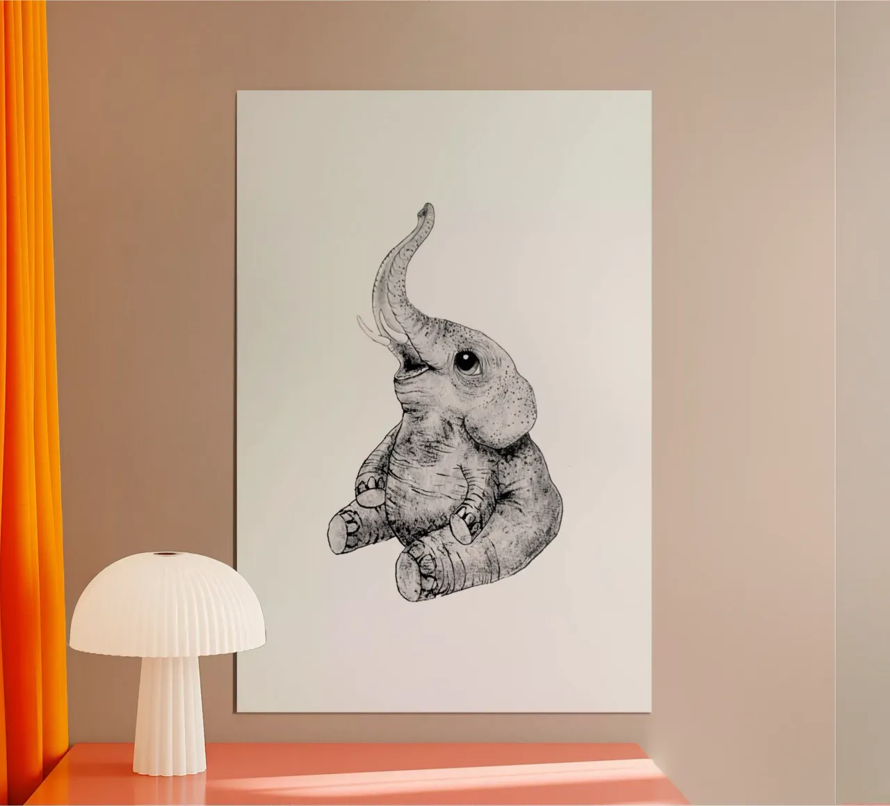 Elephant poster con telaio in alluminio da Tvinkla