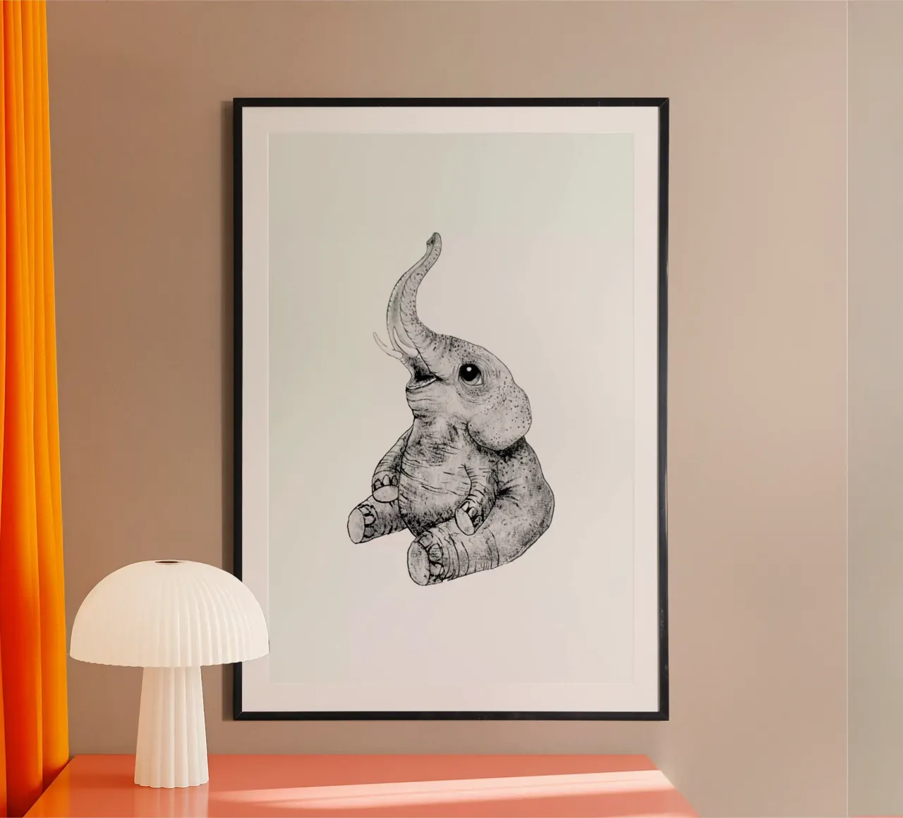 Elephant poster con telaio in alluminio da Tvinkla