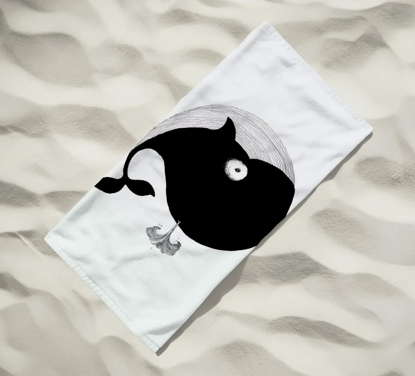 Whale strandhanddoek van Tvinkla