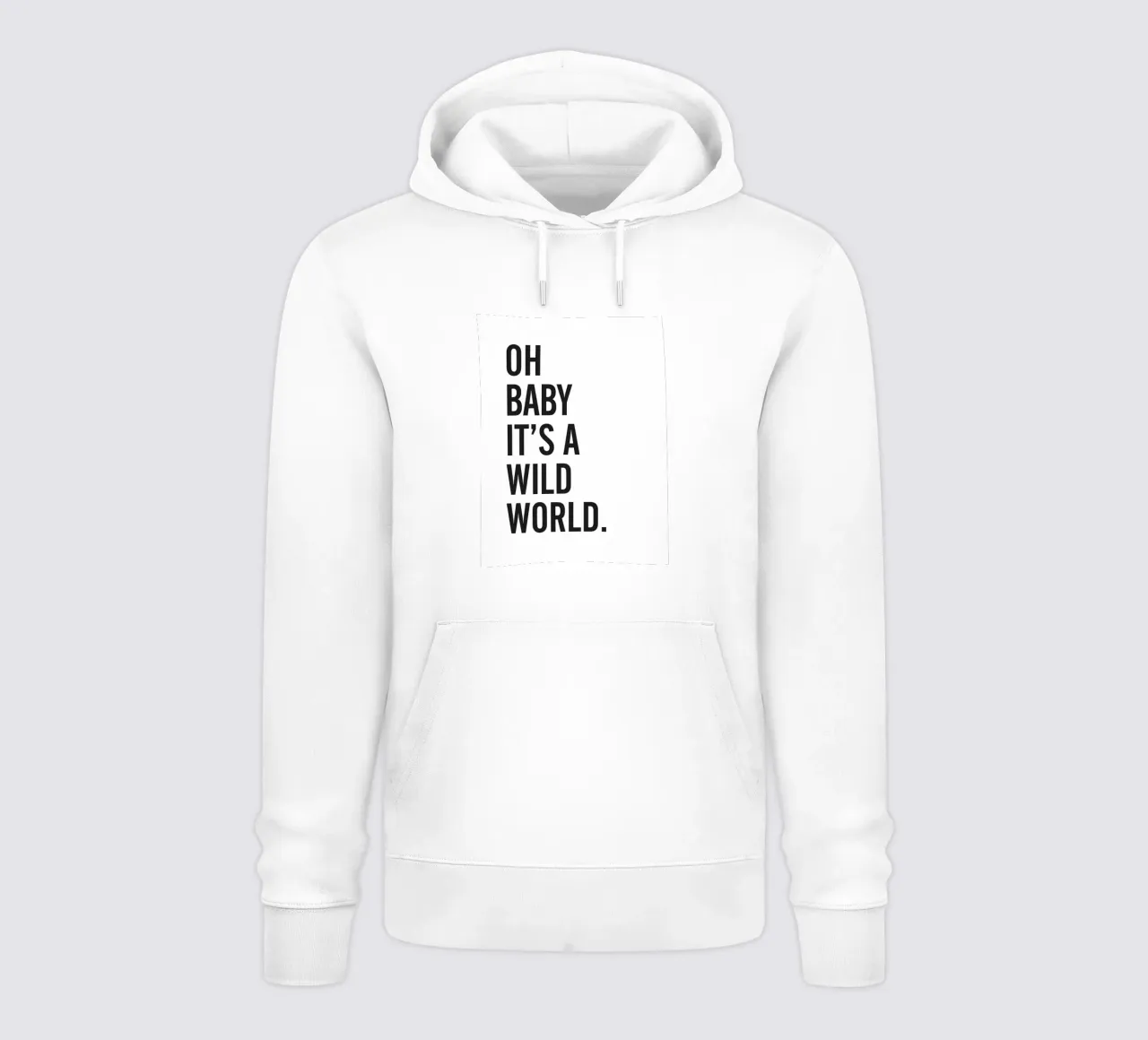 Citazione di Wild World - Design tipografico minimalista felpa con cappuccio da Whole©