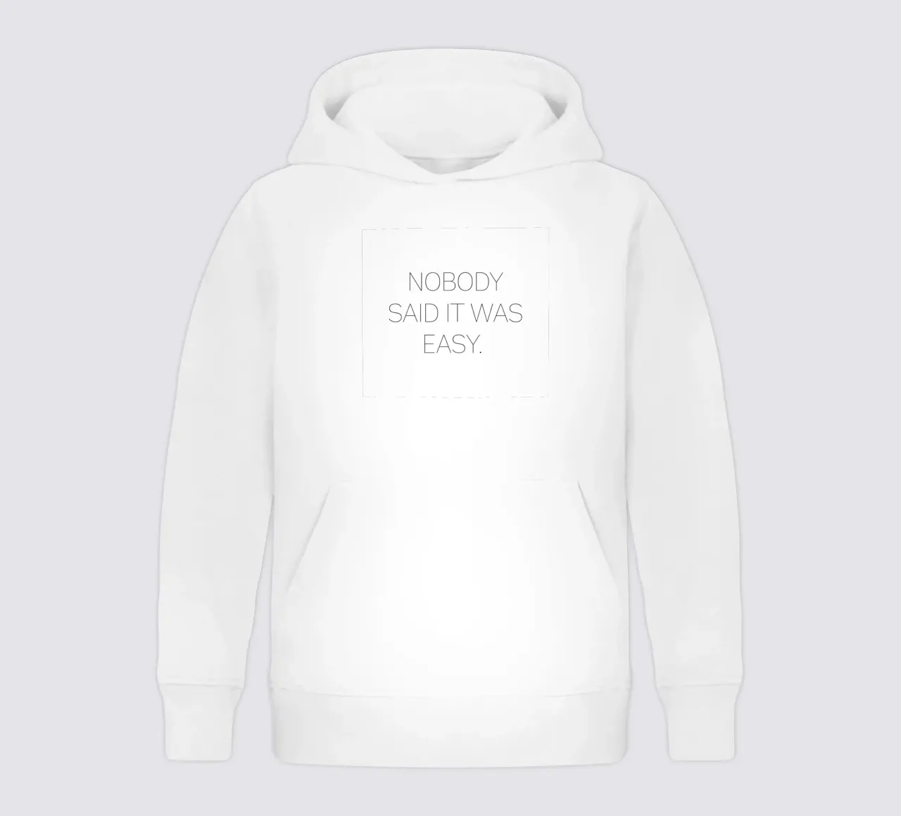 Nobody Said It Was Easy – Minimalistisches Zitat-Design kids hoodie by Whole©