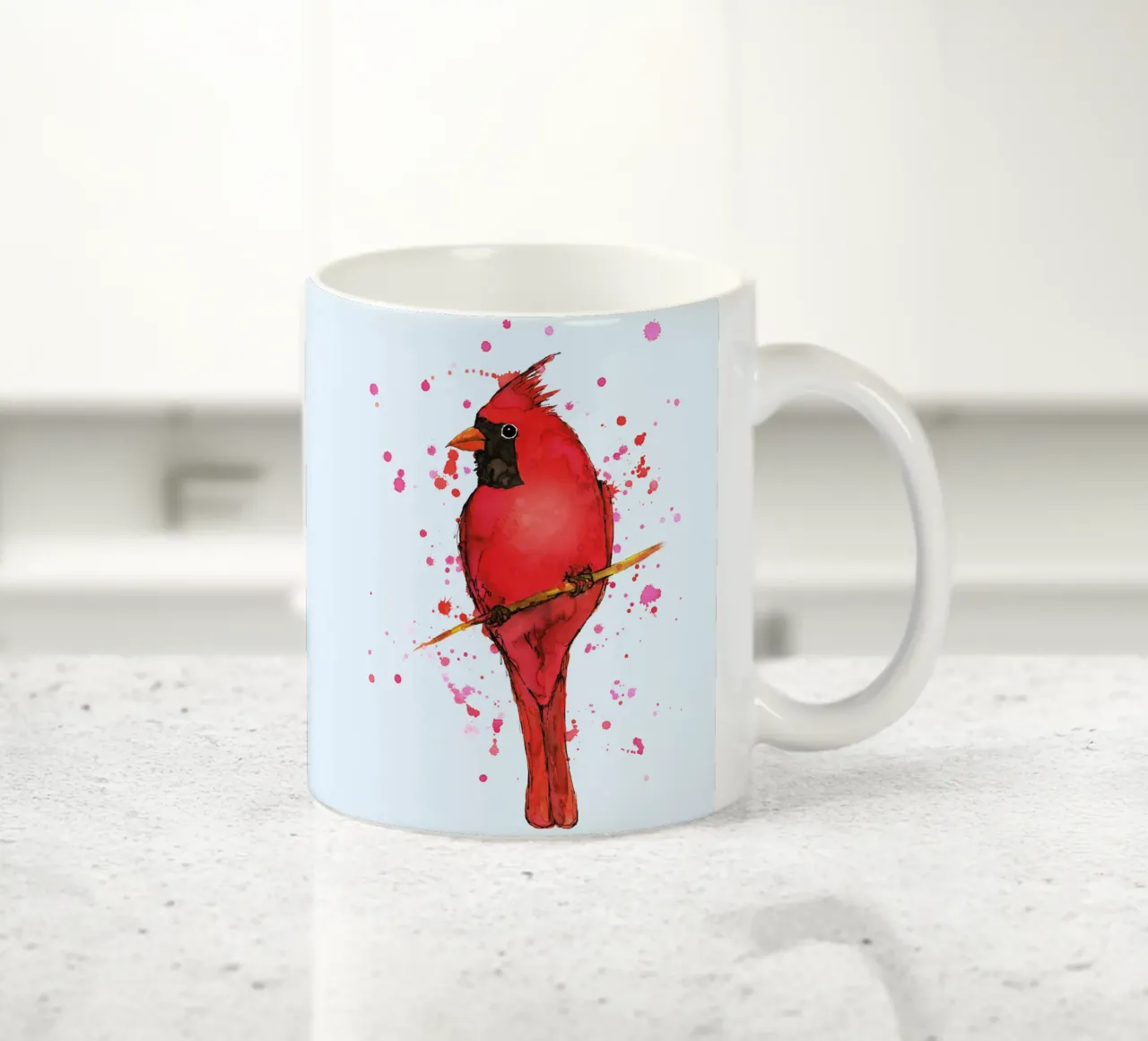Acquerello di un cardinale settentrionale tazza in ceramica da BwiseLizzy