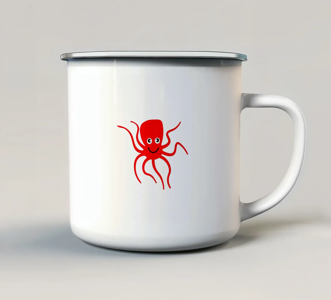 Cute red octopus tazza in smalto da happieeagle