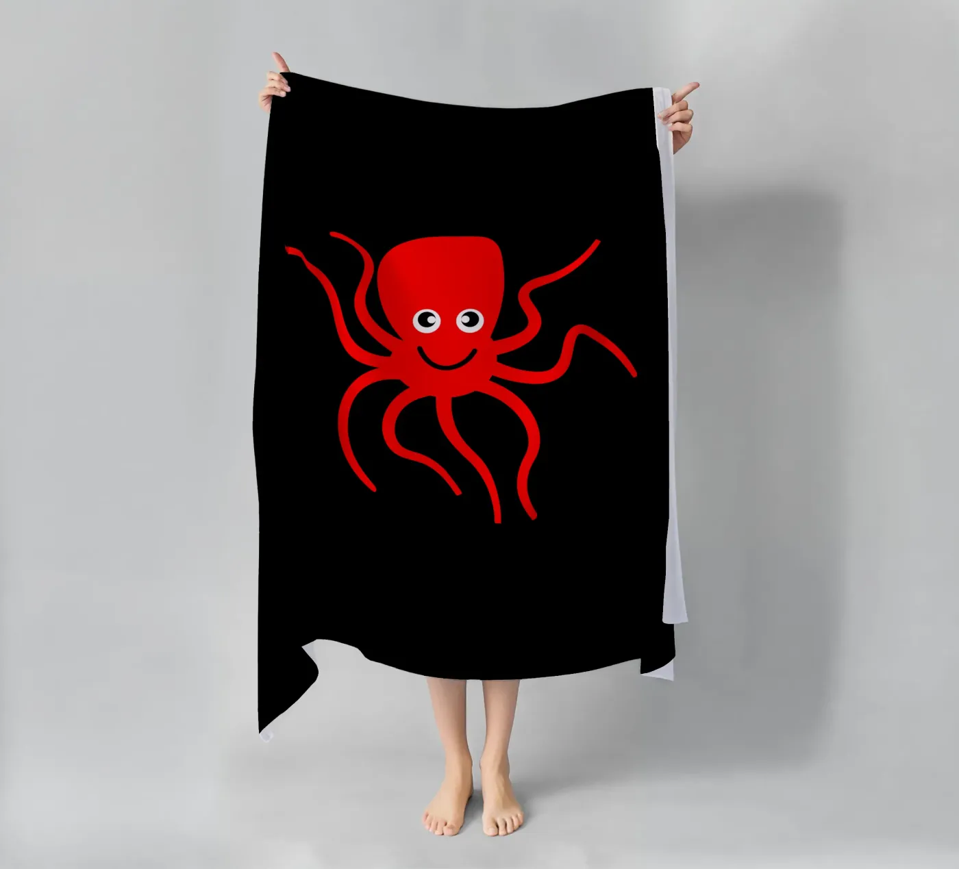 Cute red octopus telo mare da happieeagle
