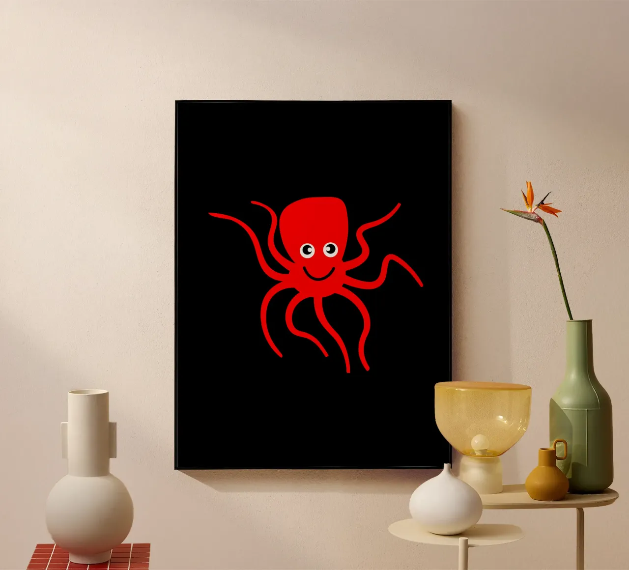 Cute red octopus plexiglass da happieeagle