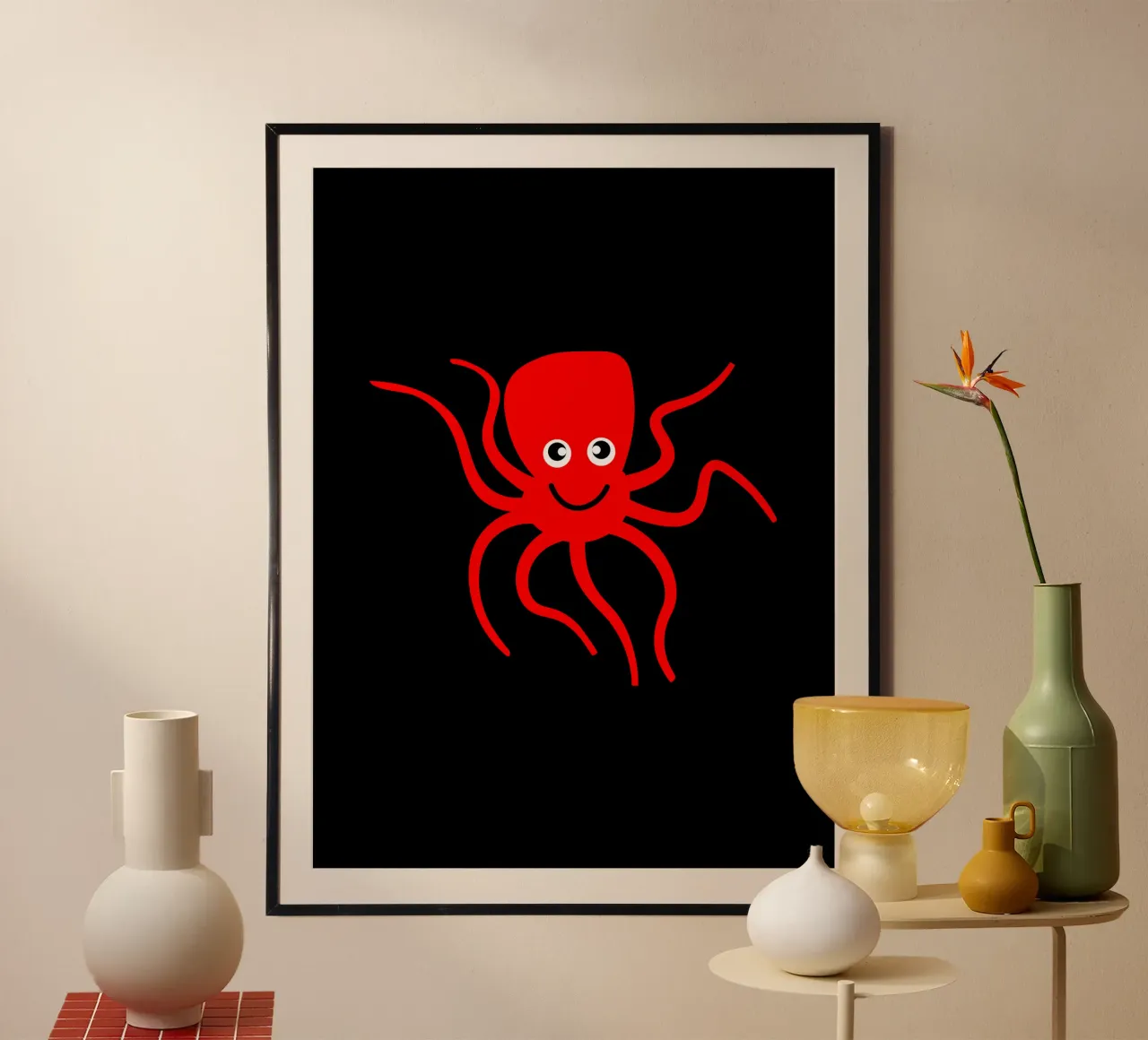 Cute red octopus poster da happieeagle