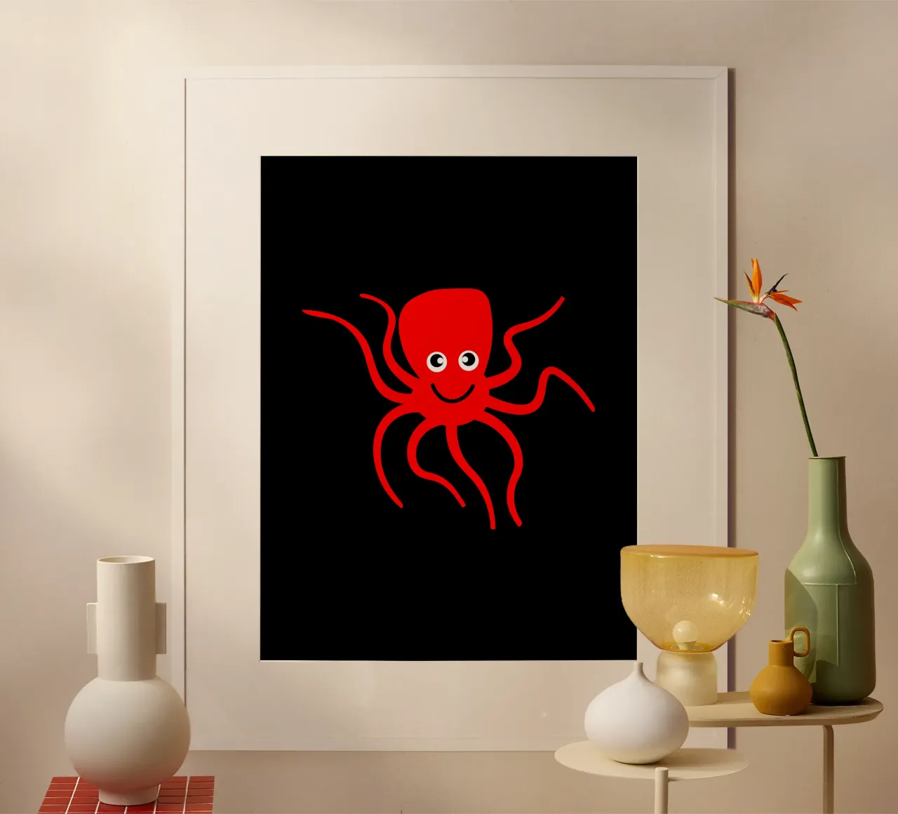 Cute red octopus poster da happieeagle