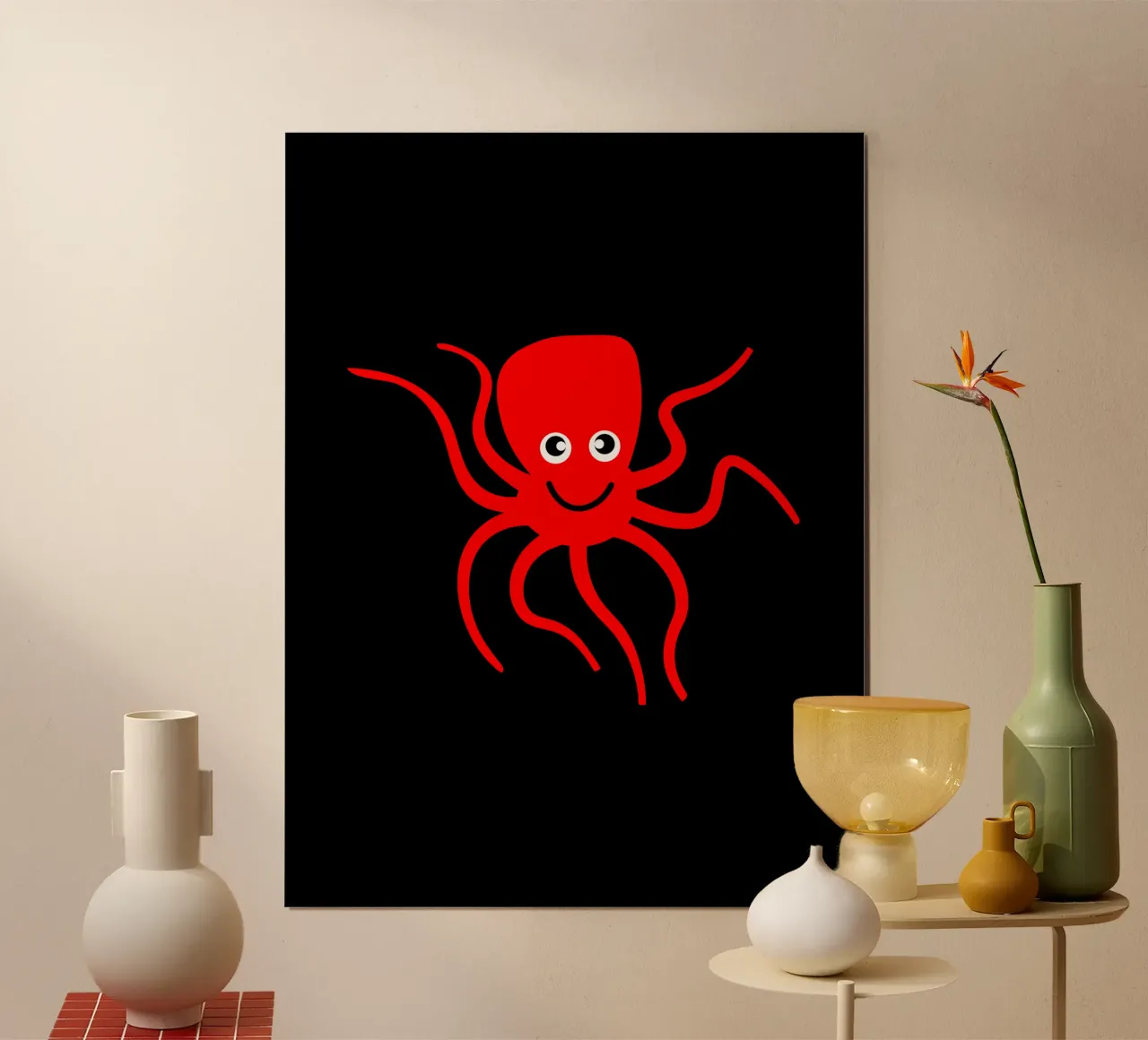 Cute red octopus poster da happieeagle