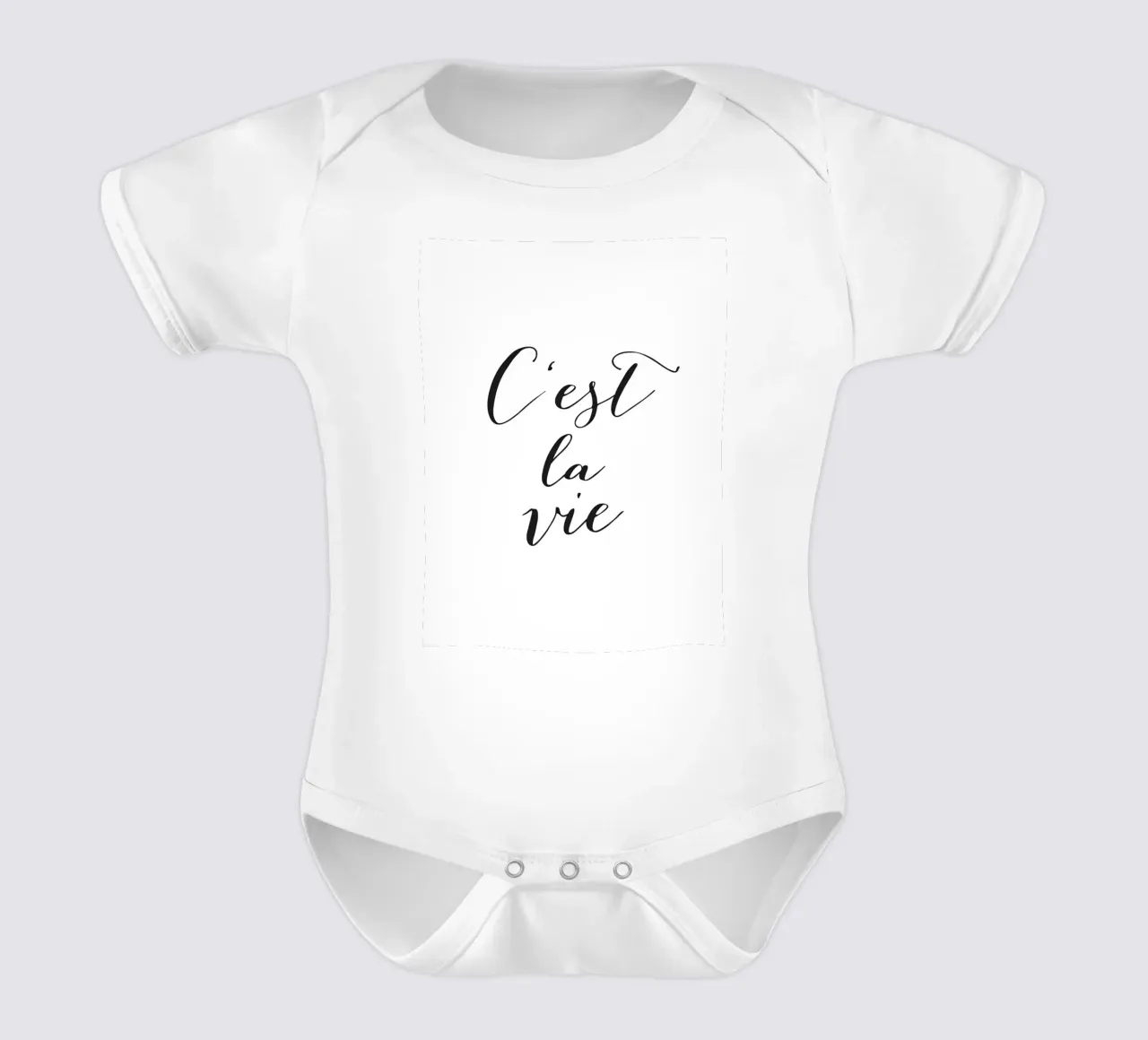 C'est la Vie - Elegant typography design short-sleeve baby romper by Whole©
