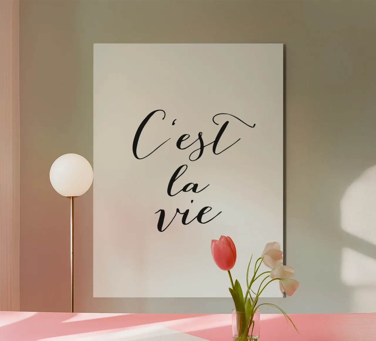C'est la Vie - Elegant typography design alu-dibond by Whole©
