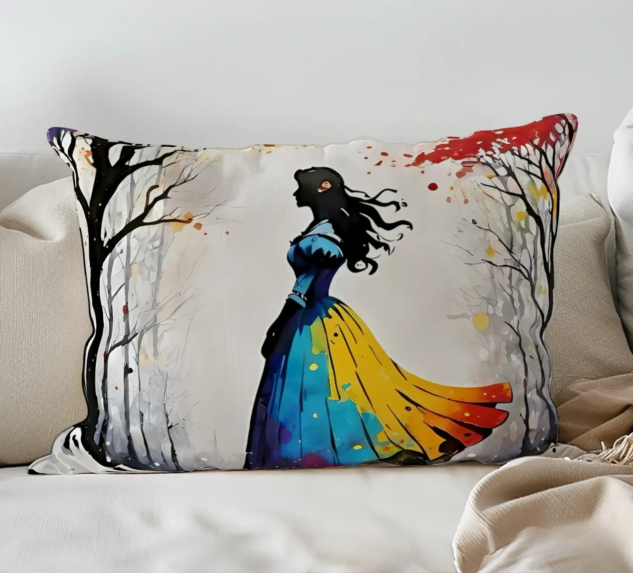Snow walk decorative cushion by Eni Brandon