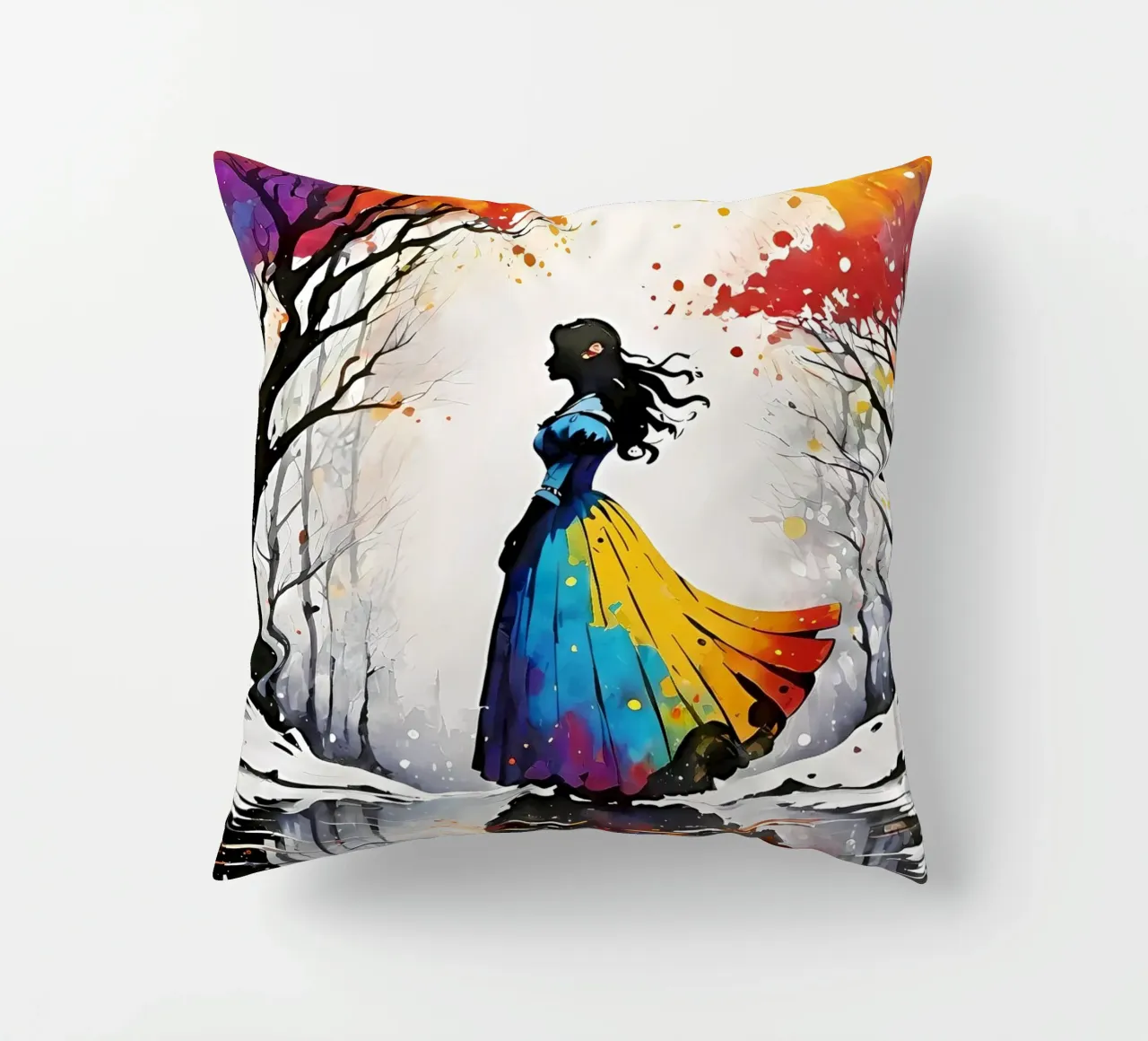 Snow walk decorative cushion by Eni Brandon