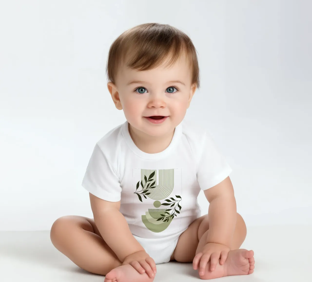Geometric and natural elements body neonato maniche corte da LisaArtes