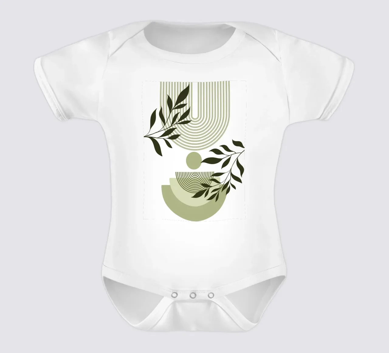 Geometric and natural elements body neonato maniche corte da LisaArtes