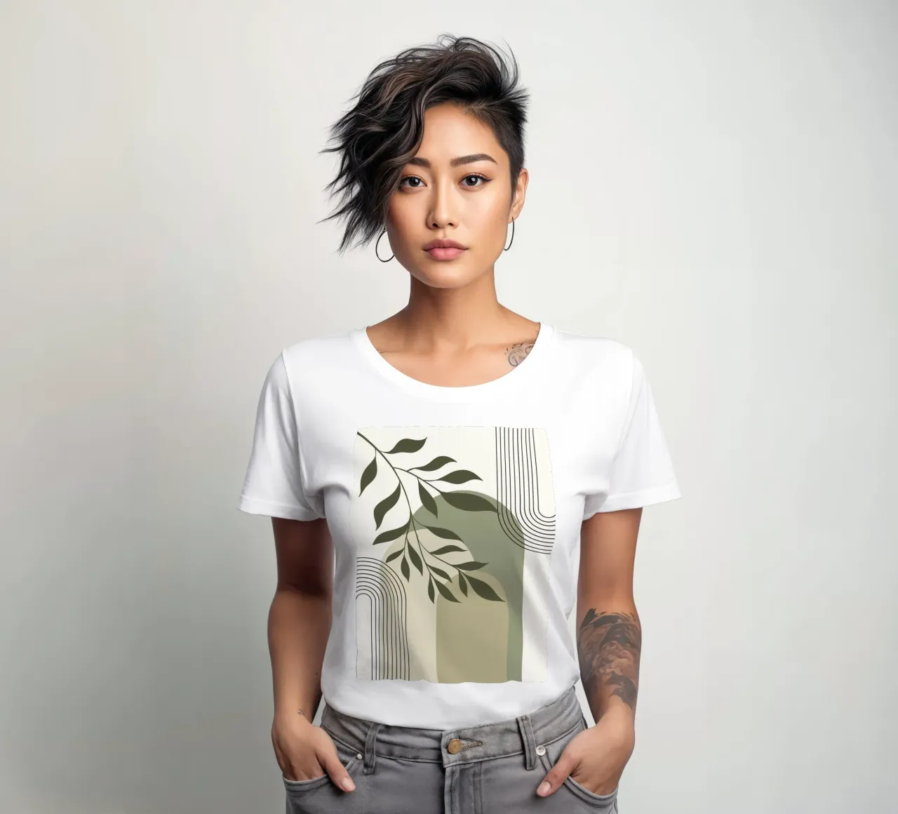 Harmonious blend of nature and abstract design. t-shirt da donna da LisaArtes