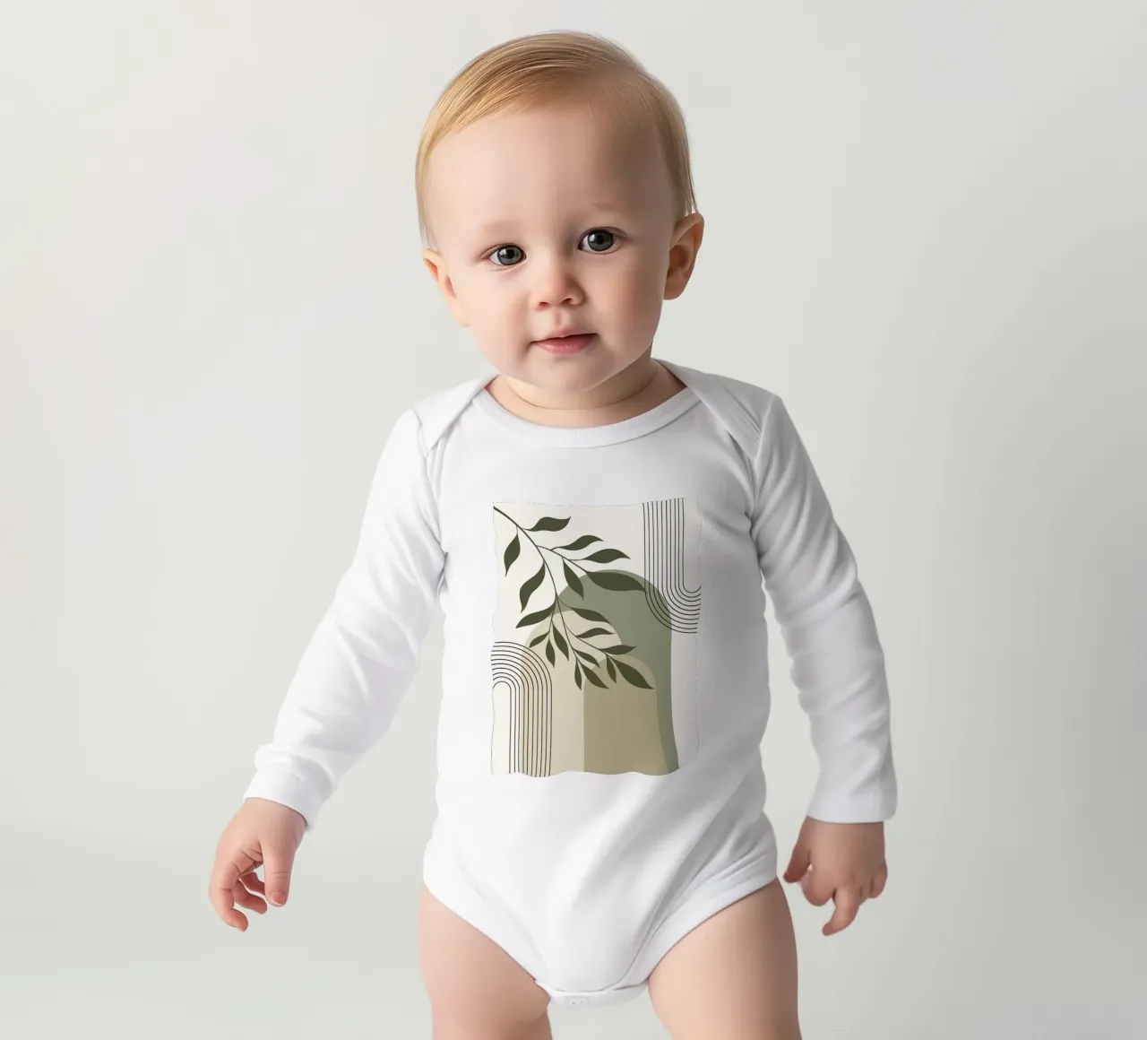 Harmonious blend of nature and abstract design. body neonato maniche lunghe da LisaArtes