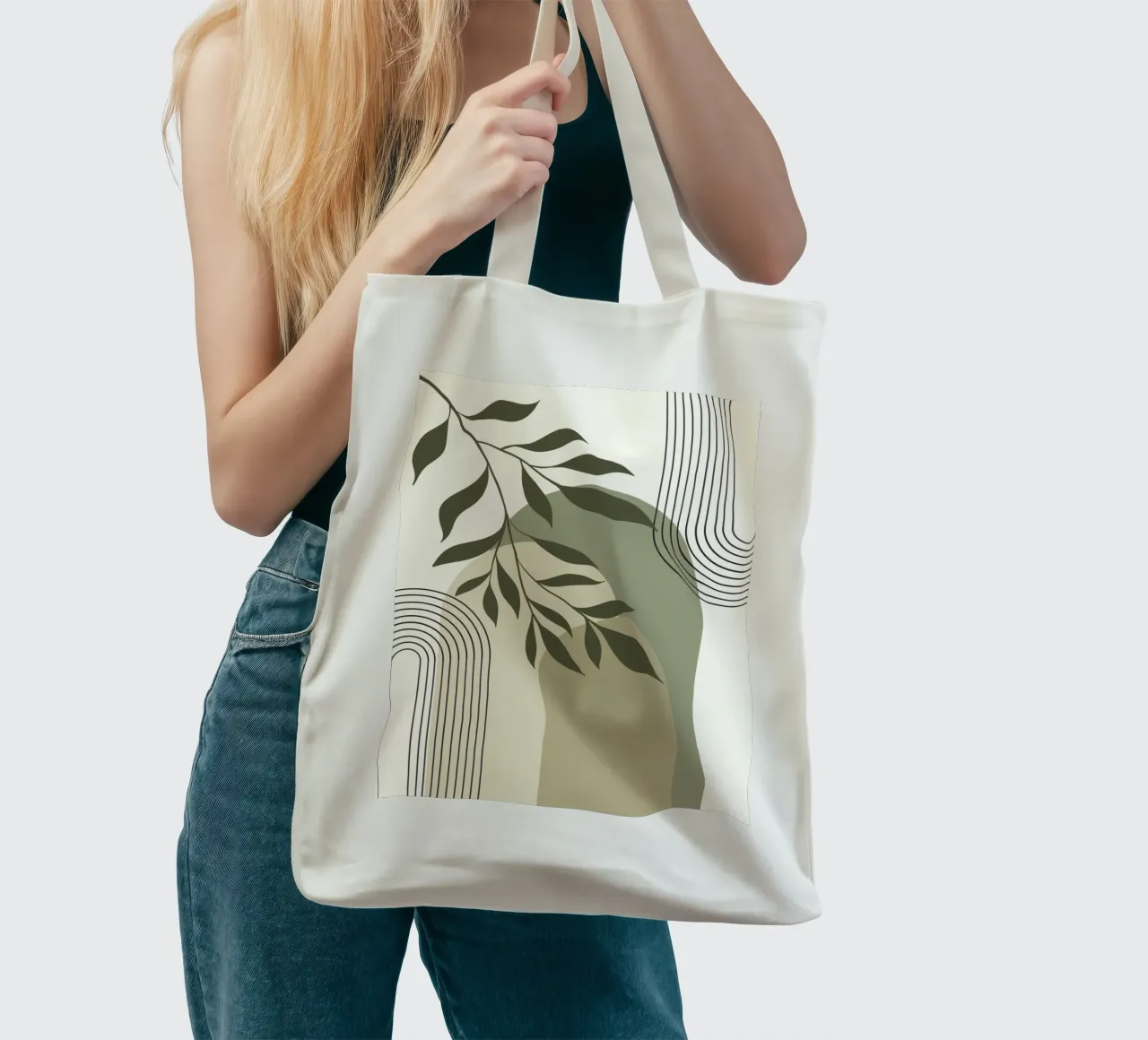 Harmonious blend of nature and abstract design. borsa in juta da LisaArtes