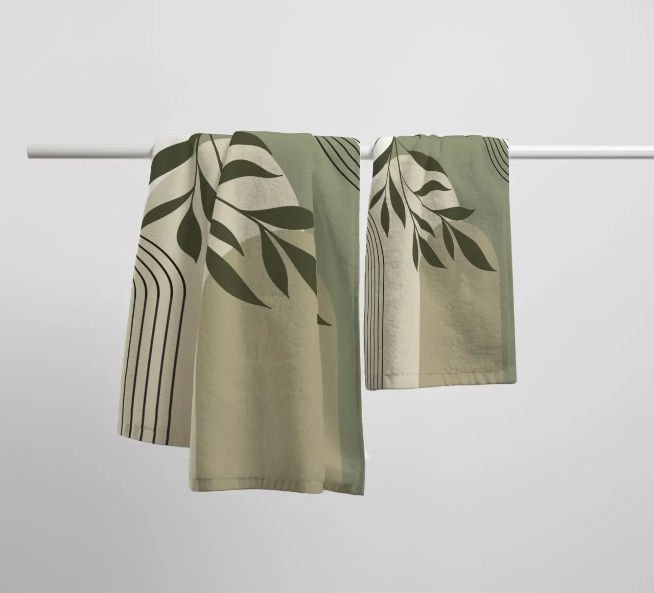 Harmonious blend of nature and abstract design. badhanddoek van LisaArtes