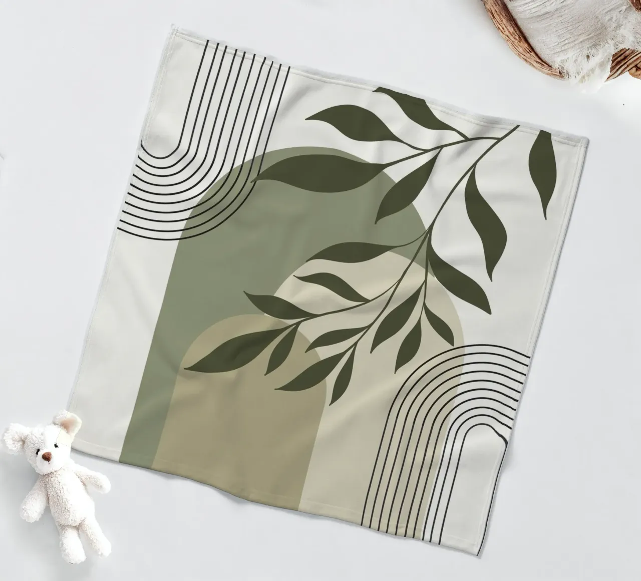Harmonious blend of nature and abstract design. fleece blanket by LisaArtes