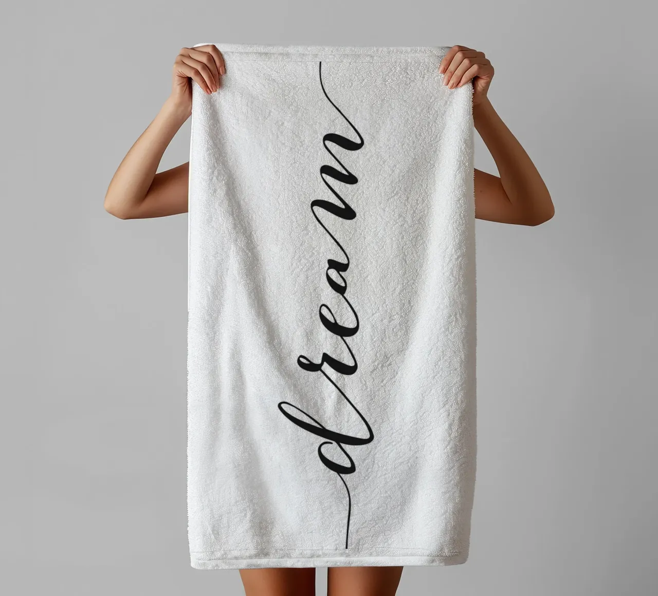 Dream - Minimalist typography design towel by Whole©
