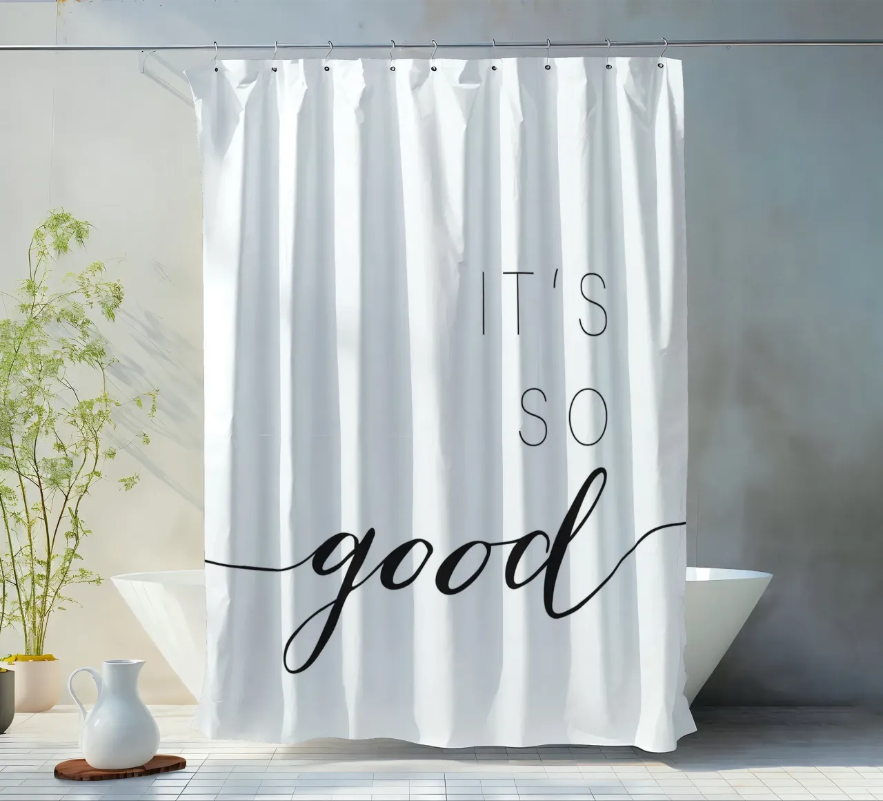 It's So Good - Citazione tipografica moderna tenda da doccia da Whole©