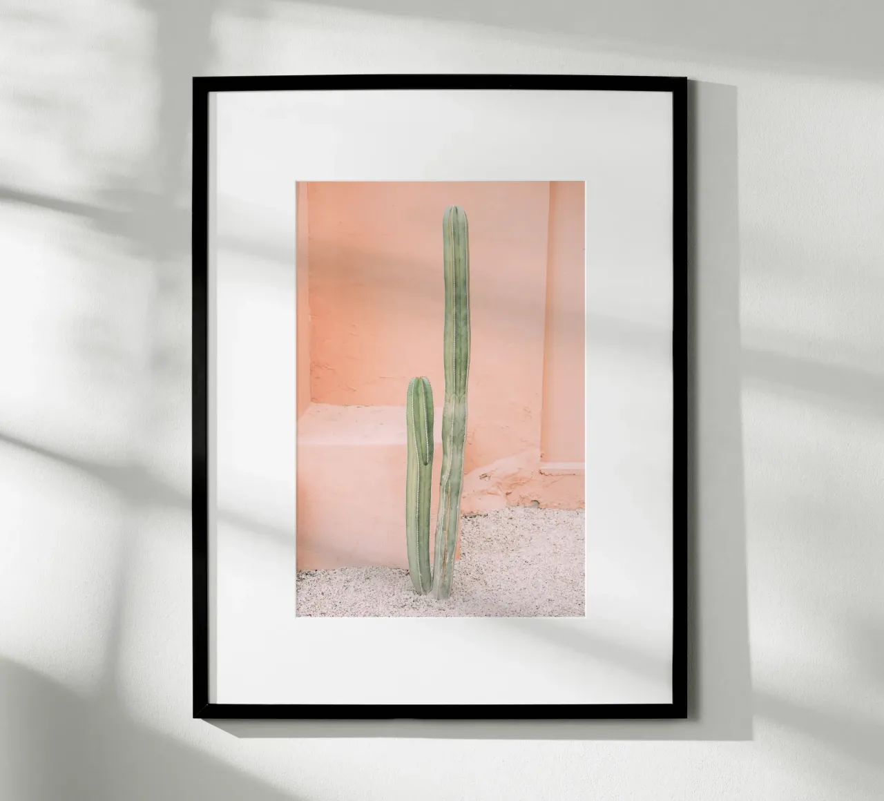 Cactus on Orange poster con telaio in alluminio da patiphotography
