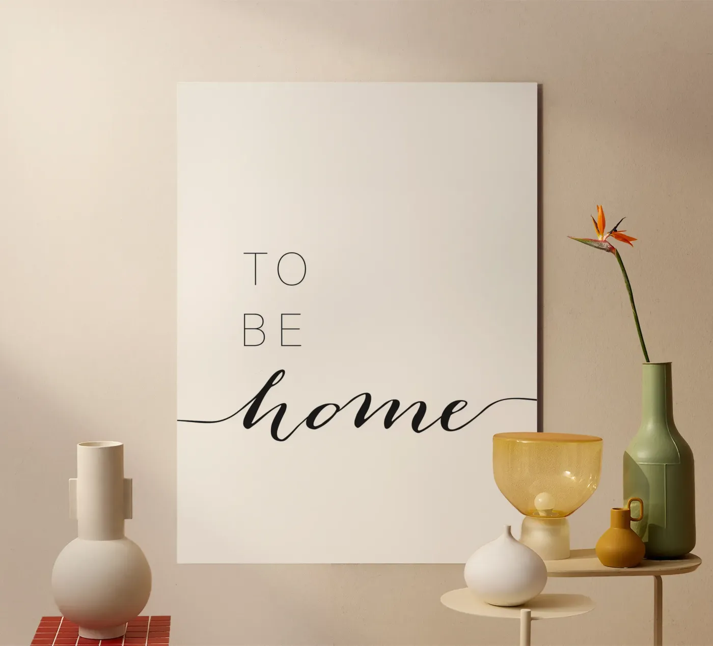 To Be Home - Stijlvol citaat in typografie forex-plaat van Whole©