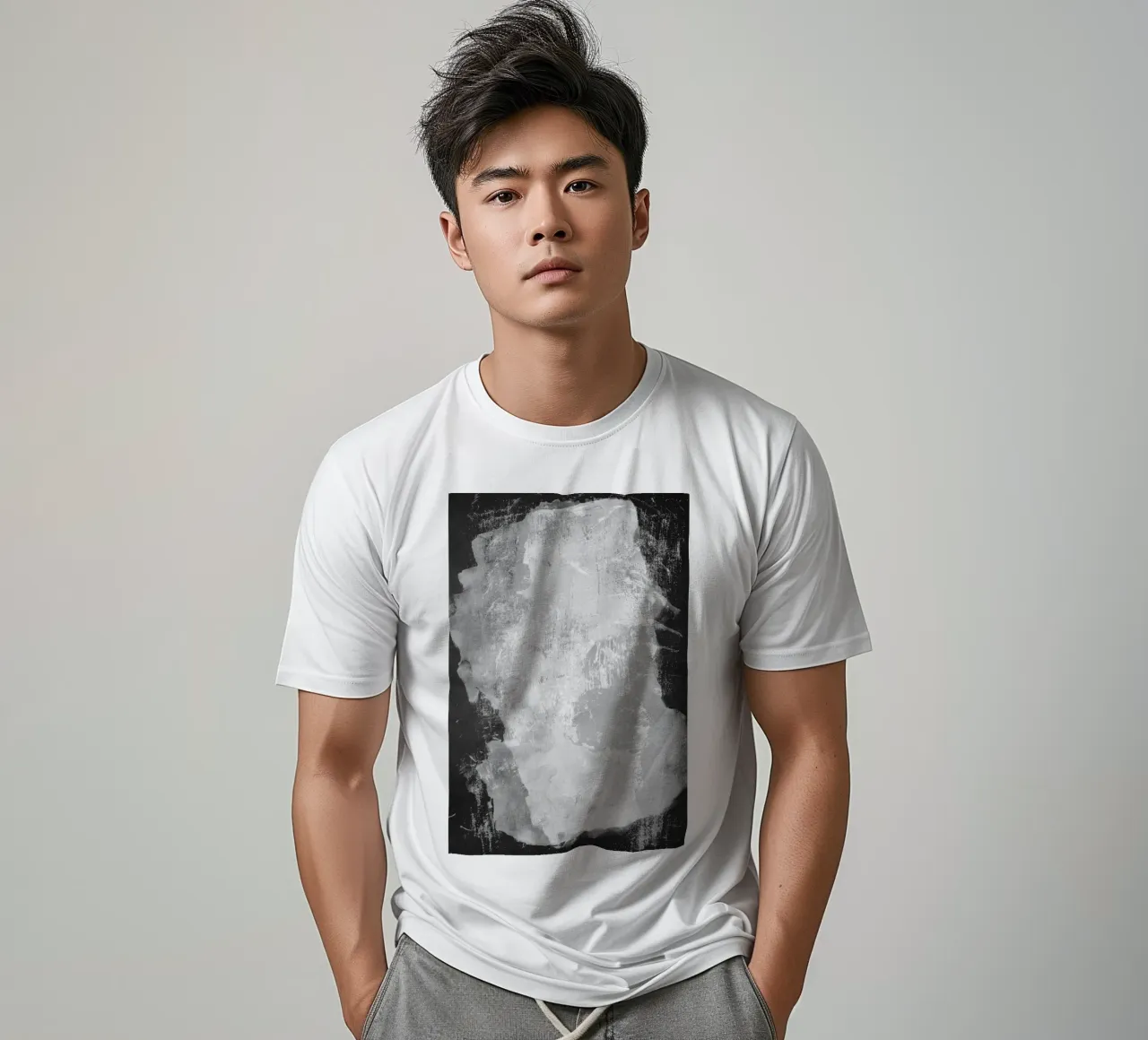 Minimale astratto in bianco e nero 09 t-shirt da amini54