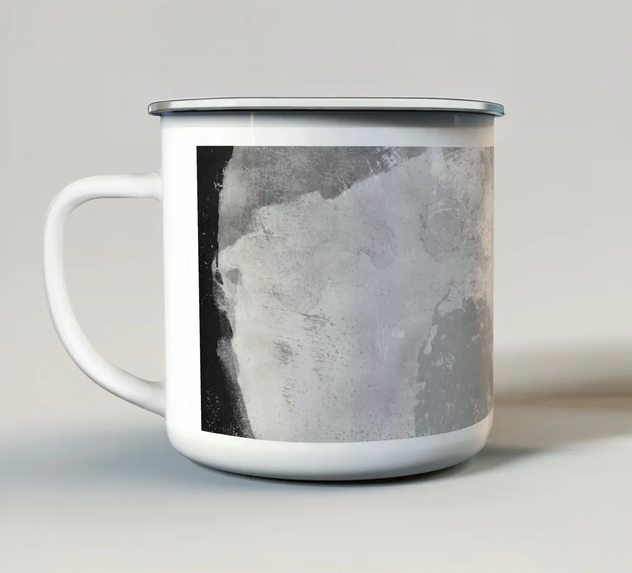 Minimale astratto in bianco e nero 09 tazza in smalto da amini54