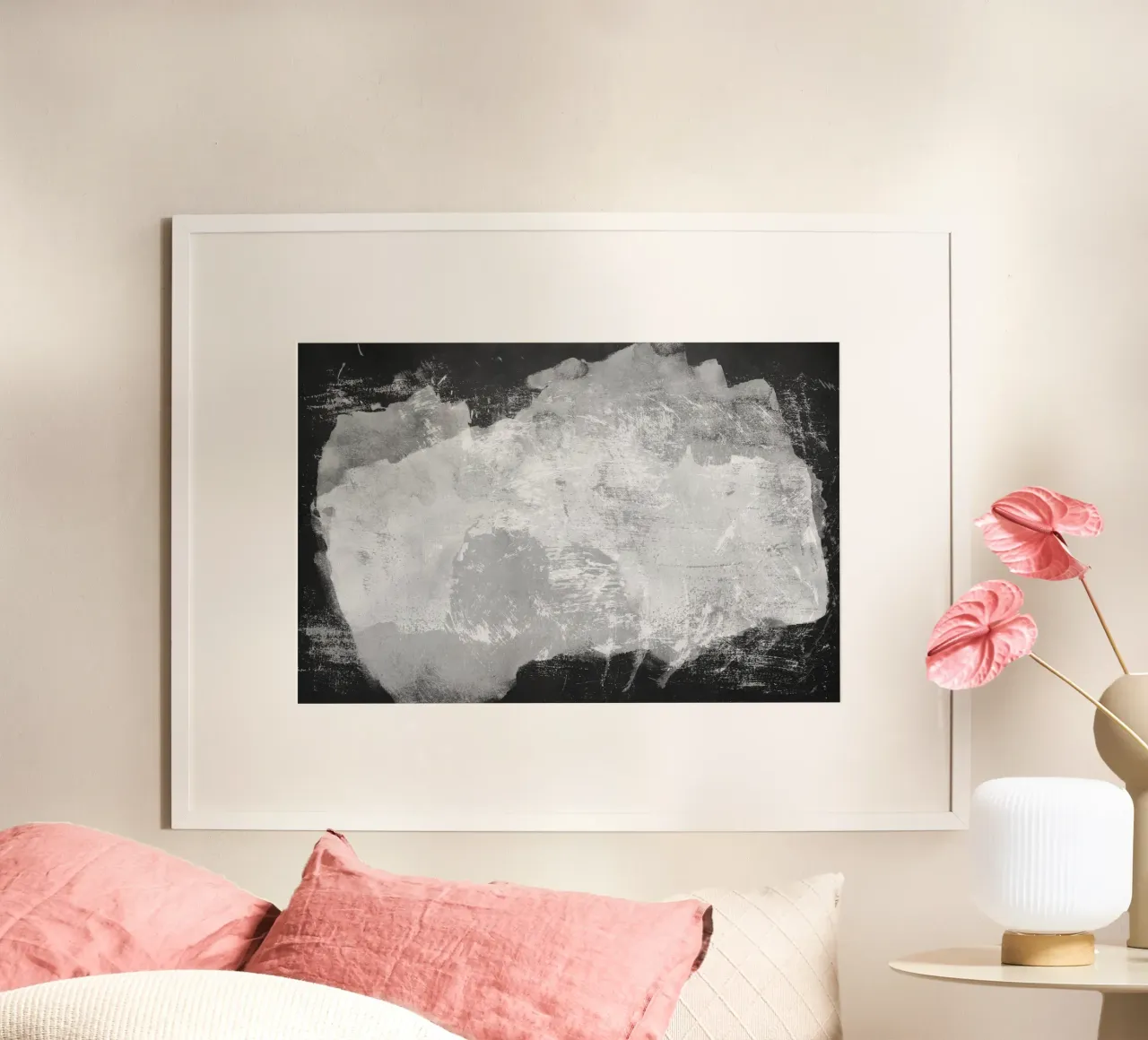 Minimale astratto in bianco e nero 09 poster da amini54