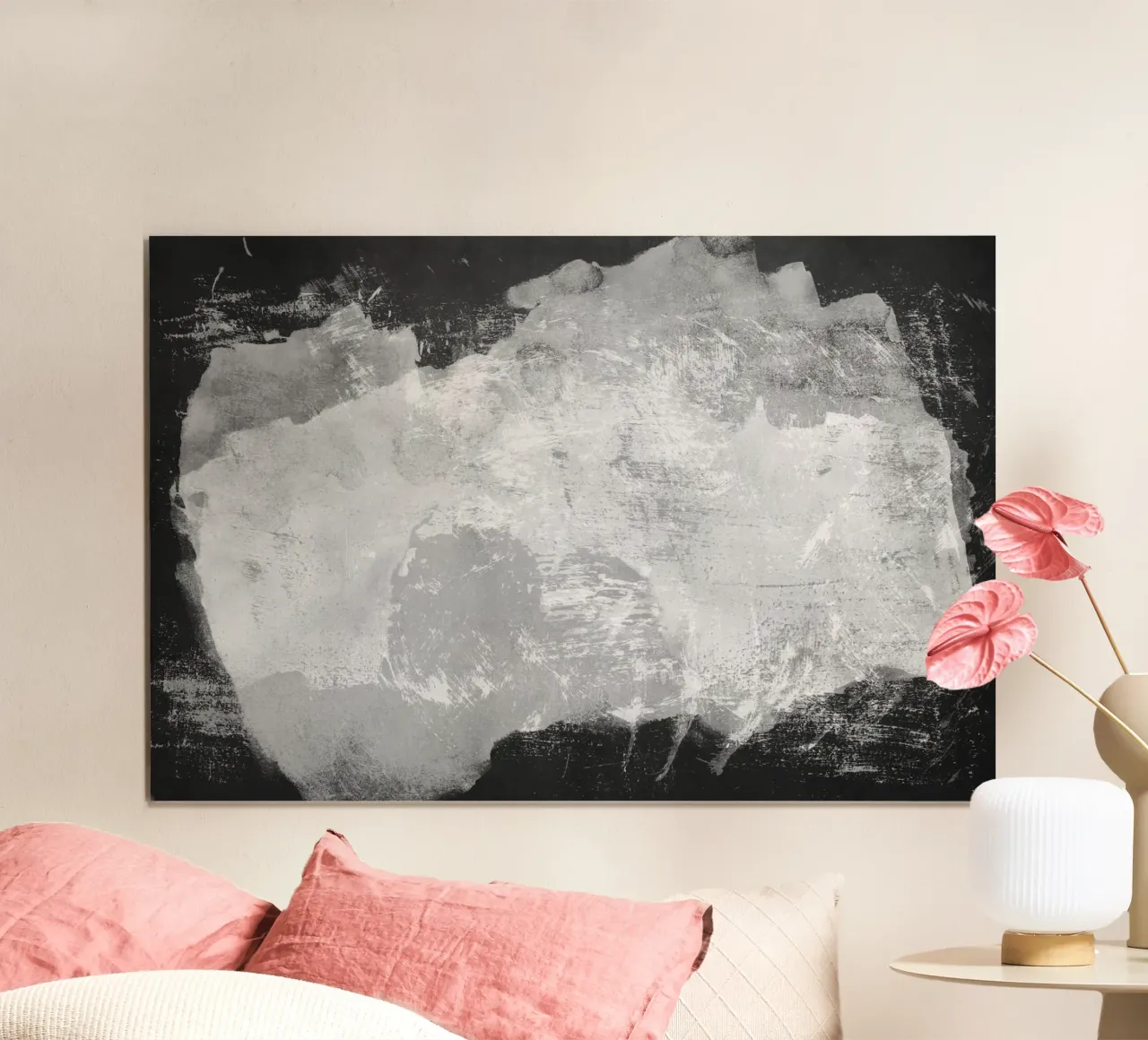 Minimale astratto in bianco e nero 09 poster da amini54