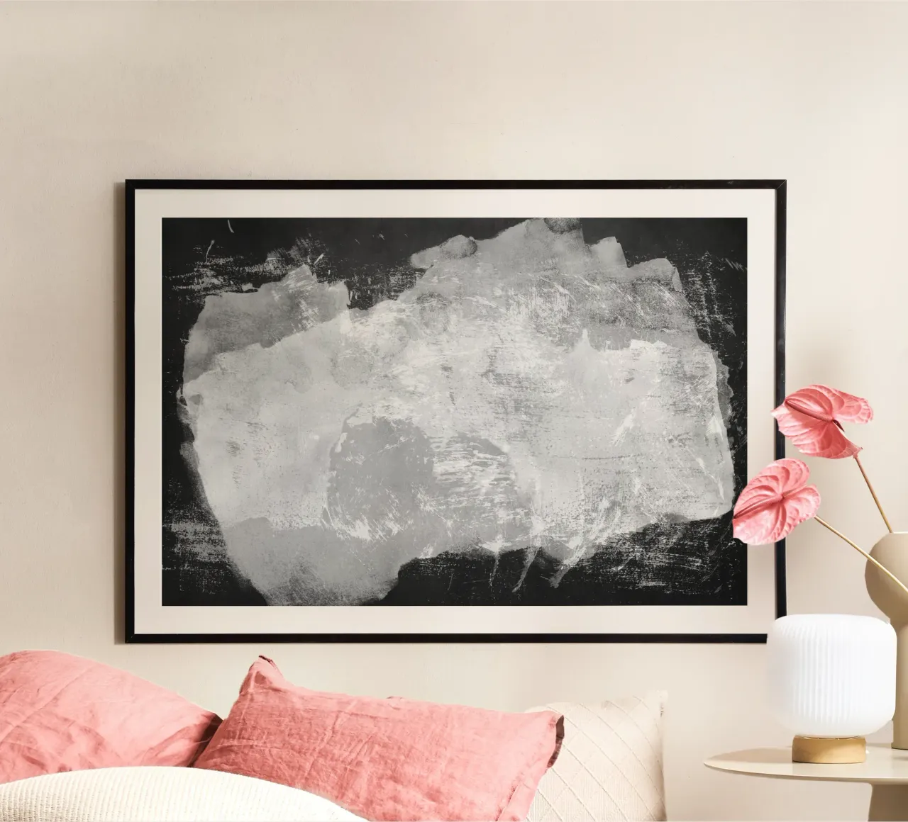 Minimale astratto in bianco e nero 09 poster da amini54