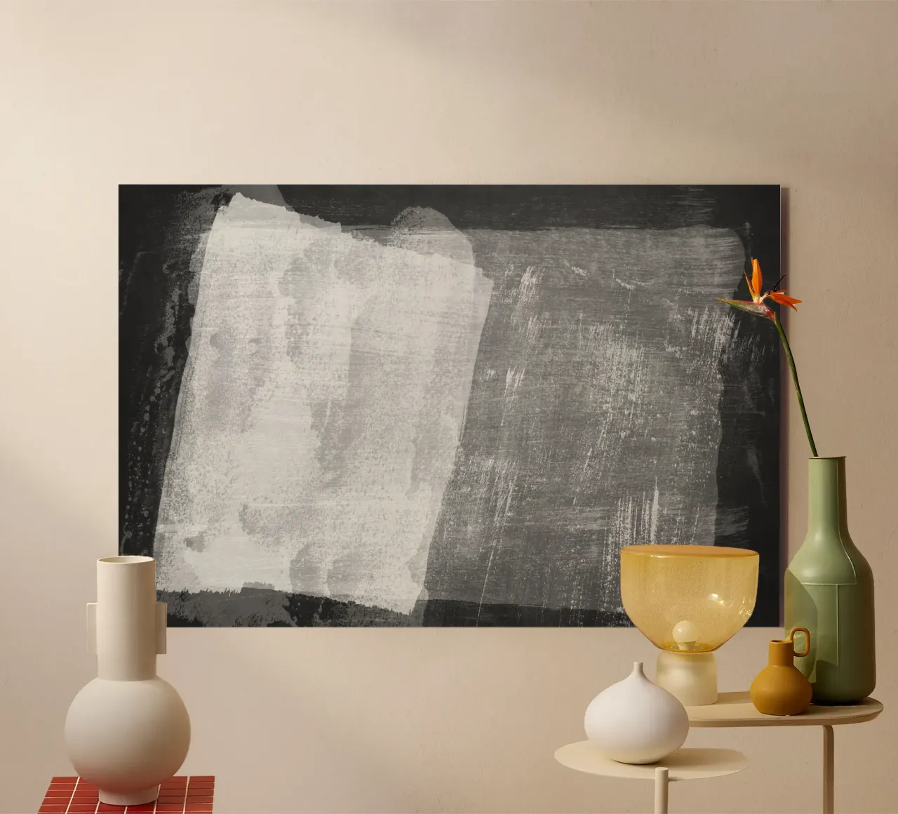Minimale astratto in bianco e nero 08 alluminio dibond da amini54