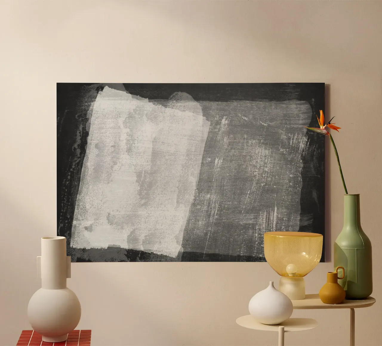 Minimal Abstract Black and White 08 canvas by amini54
