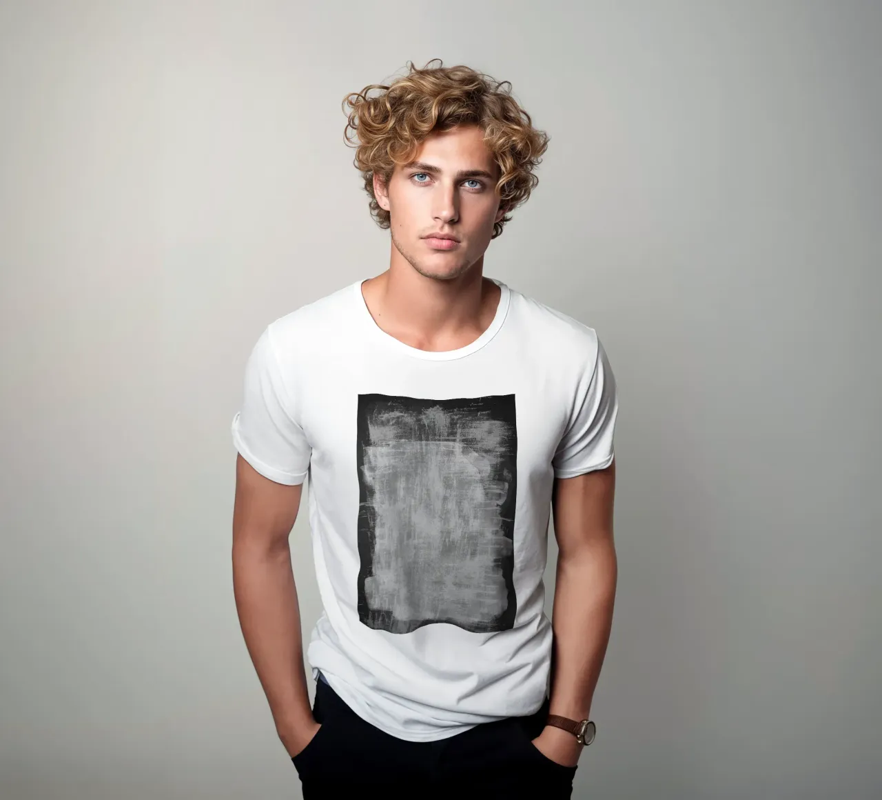 Minimale astratto in bianco e nero 07 t-shirt da amini54