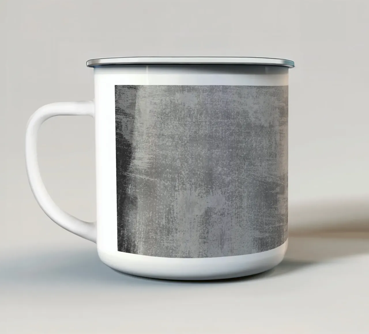 Minimale astratto in bianco e nero 07 tazza in smalto da amini54