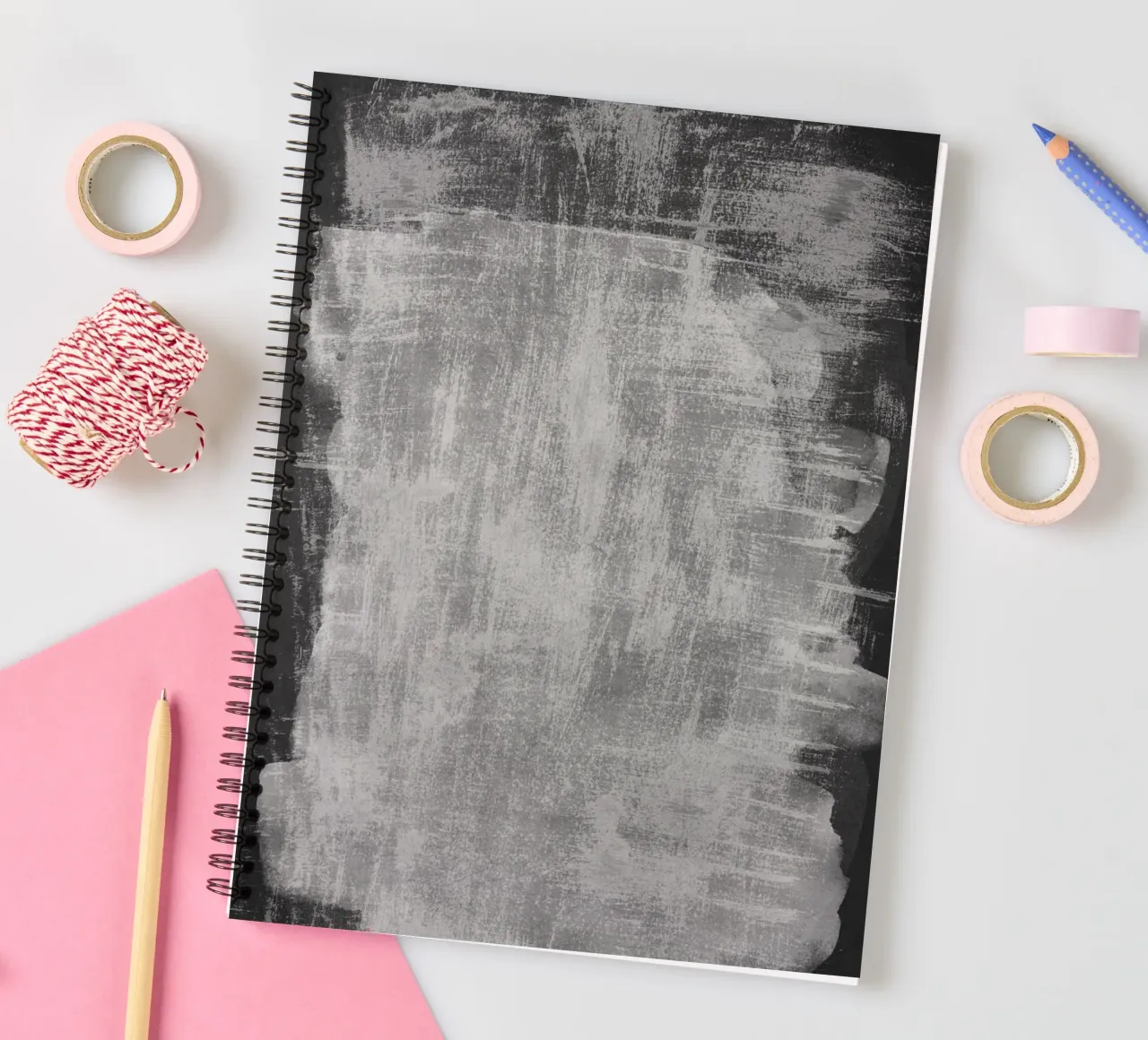 Minimal Abstract Black and White 07 spiral notebook by amini54